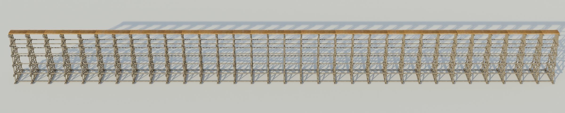 Wood trestle bridge 3D model PBR materials   Low-poly 3D model_10