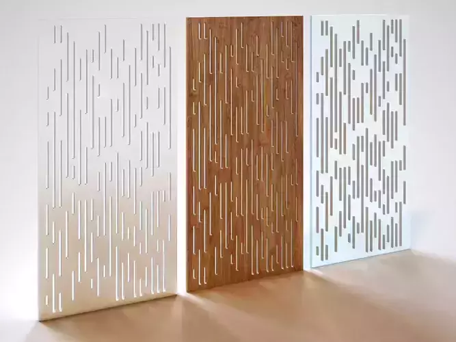 Partition three metal panels