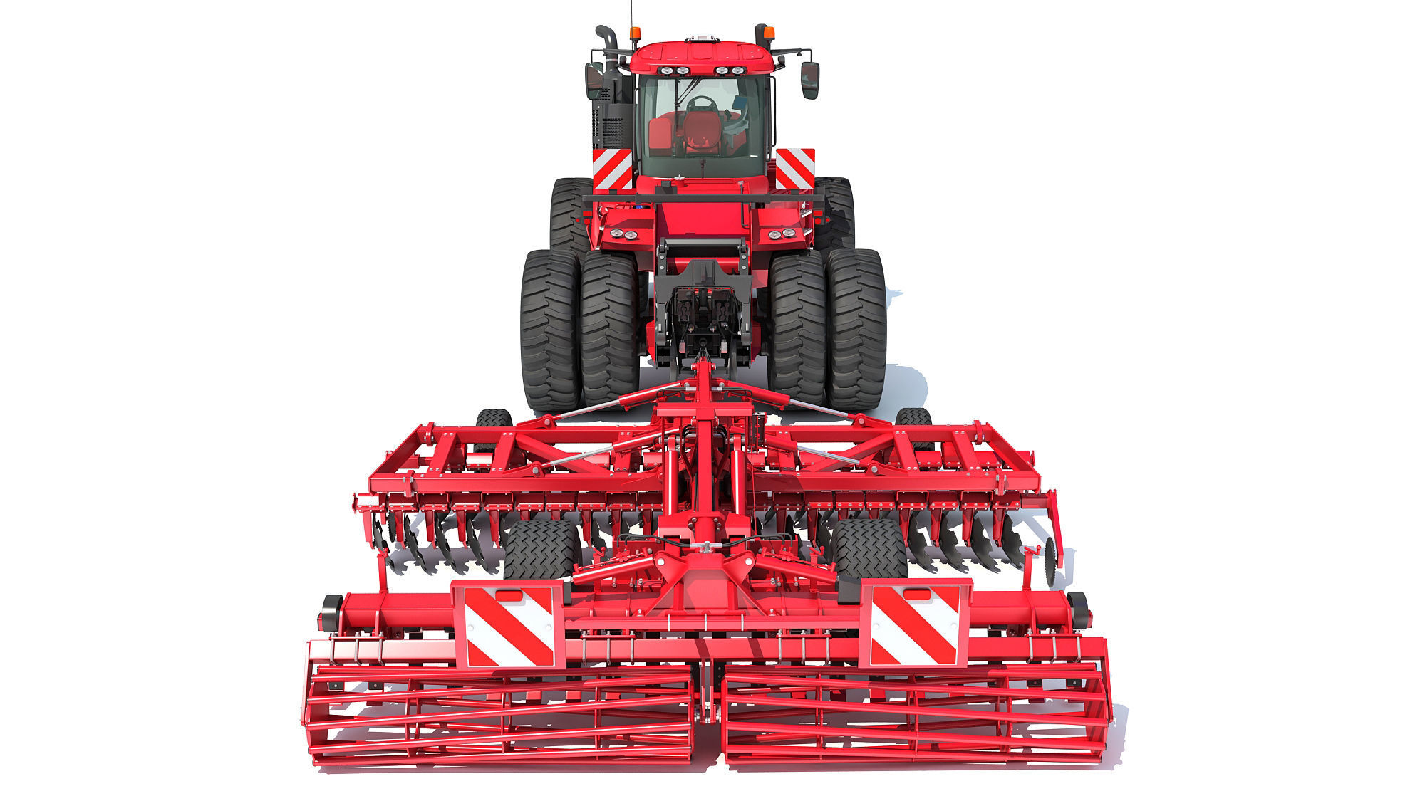 Tractor with Trailed Disc Harrow 3D model_4