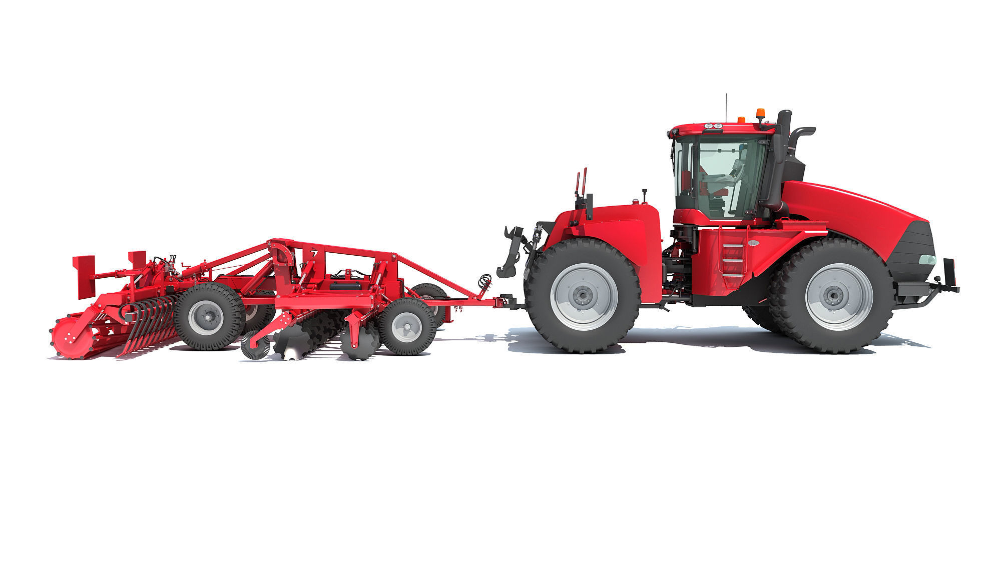 Tractor with Trailed Disc Harrow 3D model_6
