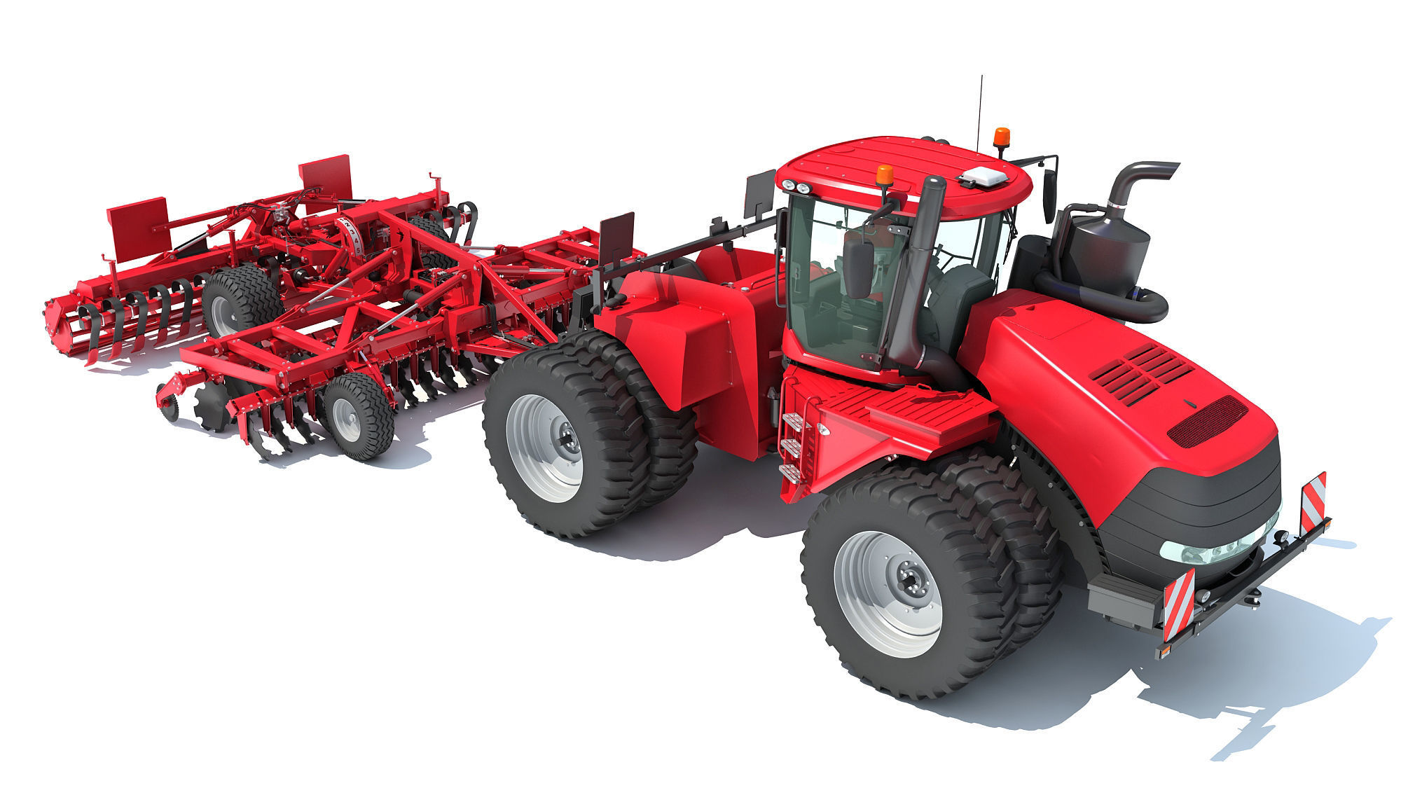 Tractor with Trailed Disc Harrow 3D model_7
