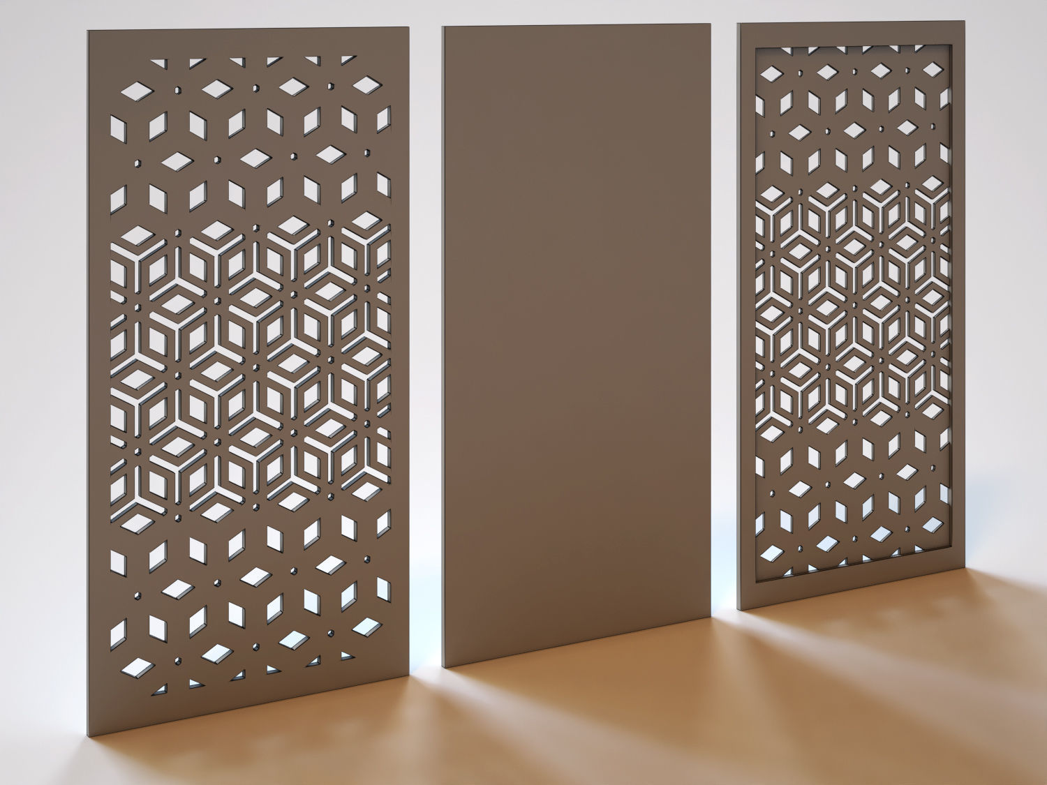 Partition laser cut stencils - geometric pattern 3D model_1