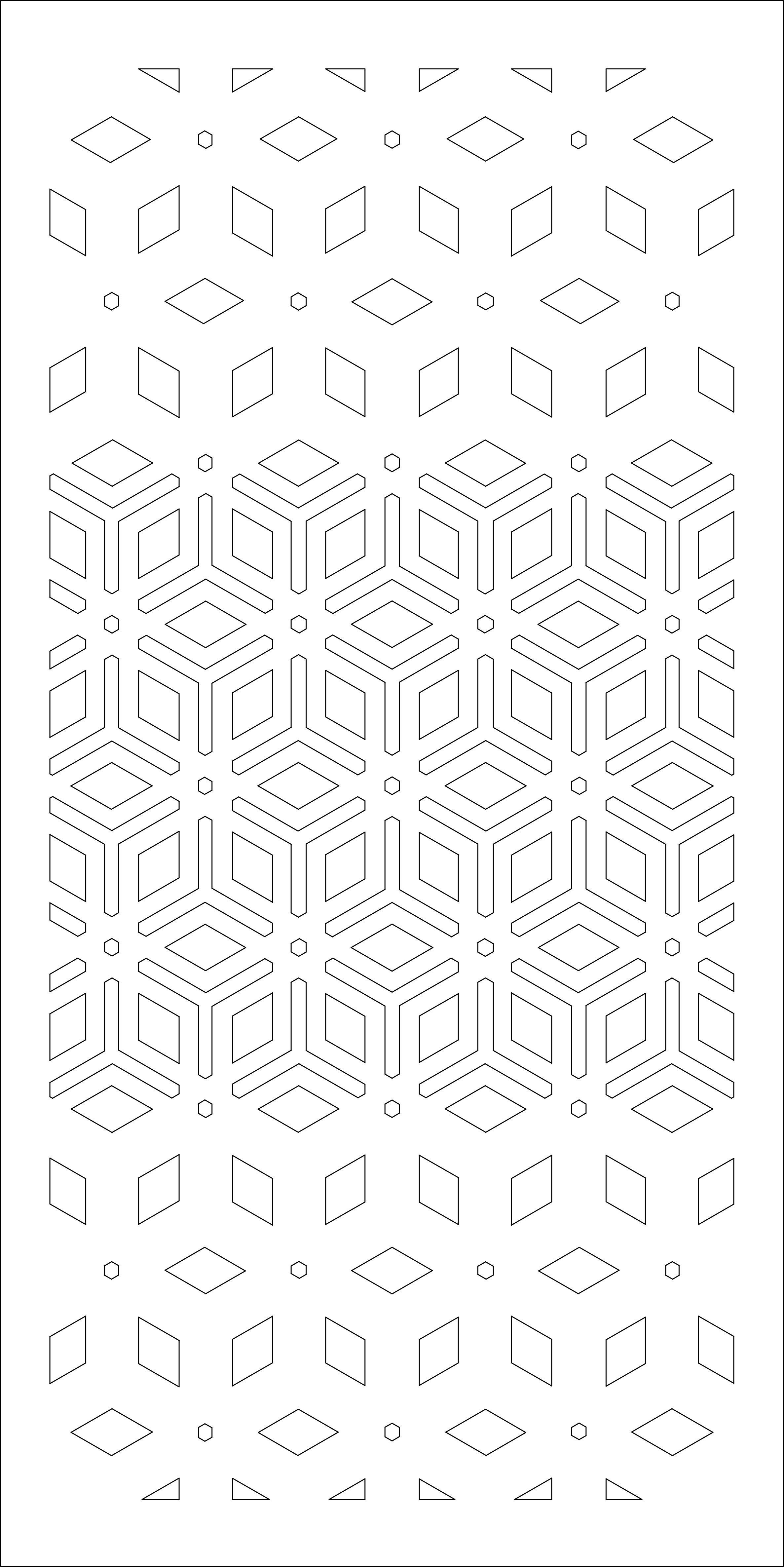 Partition laser cut stencils - geometric pattern 3D model_3