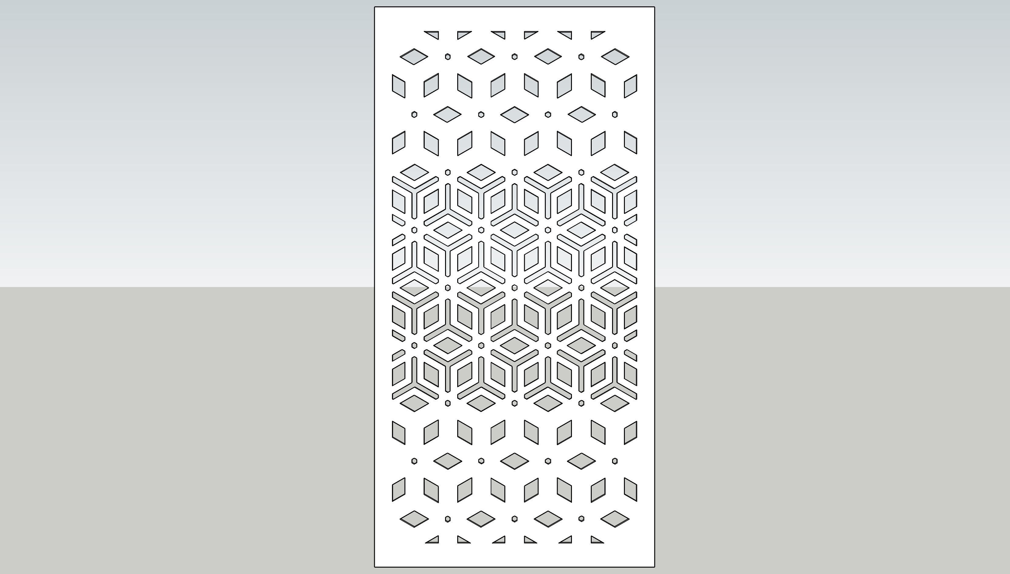 Partition laser cut stencils - geometric pattern 3D model_2