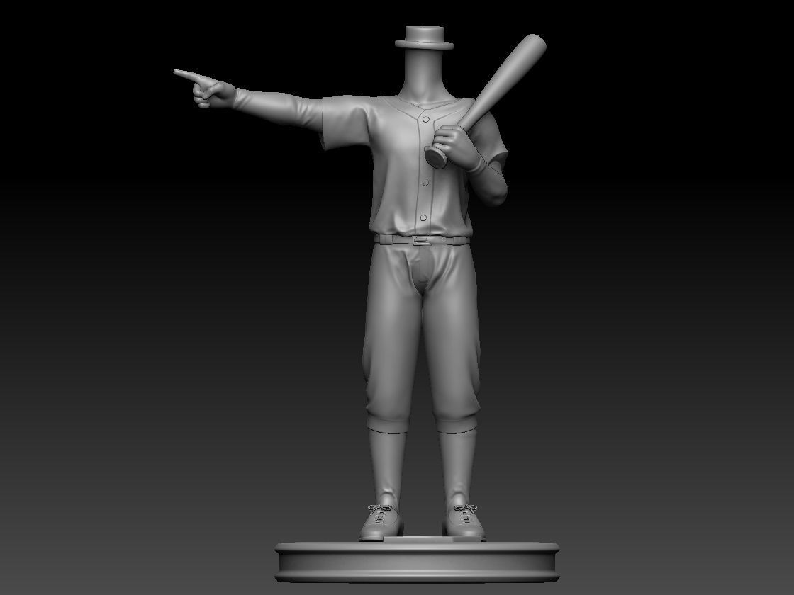 3D Printable Baseball player Bubble Head 3D print model_4