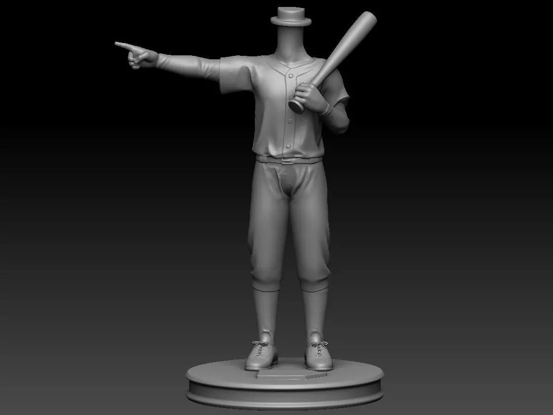 3D Printable Baseball player Bubble Head 3D print model_0