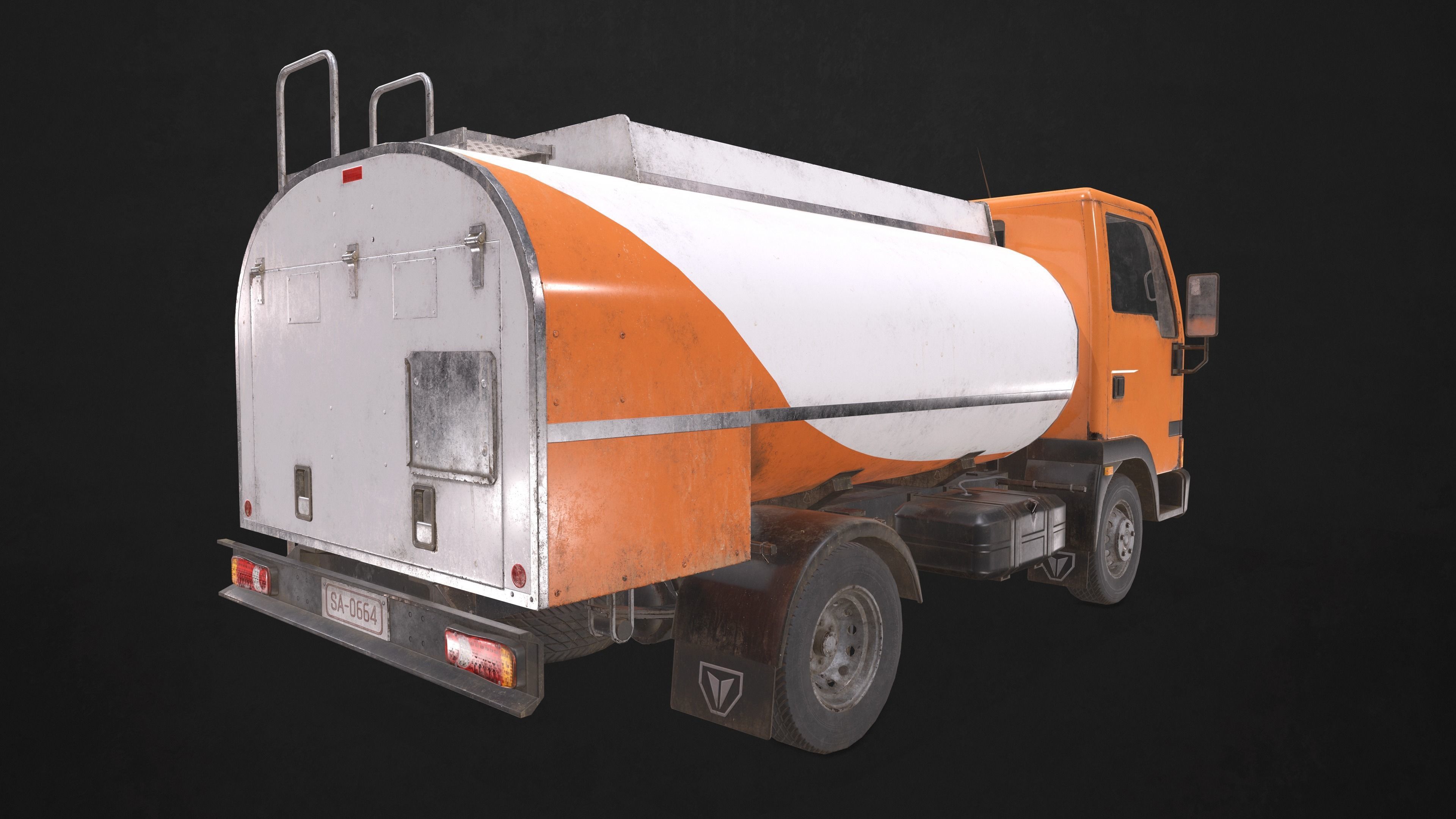 Light Truck Cistern Low-poly 3D model_2