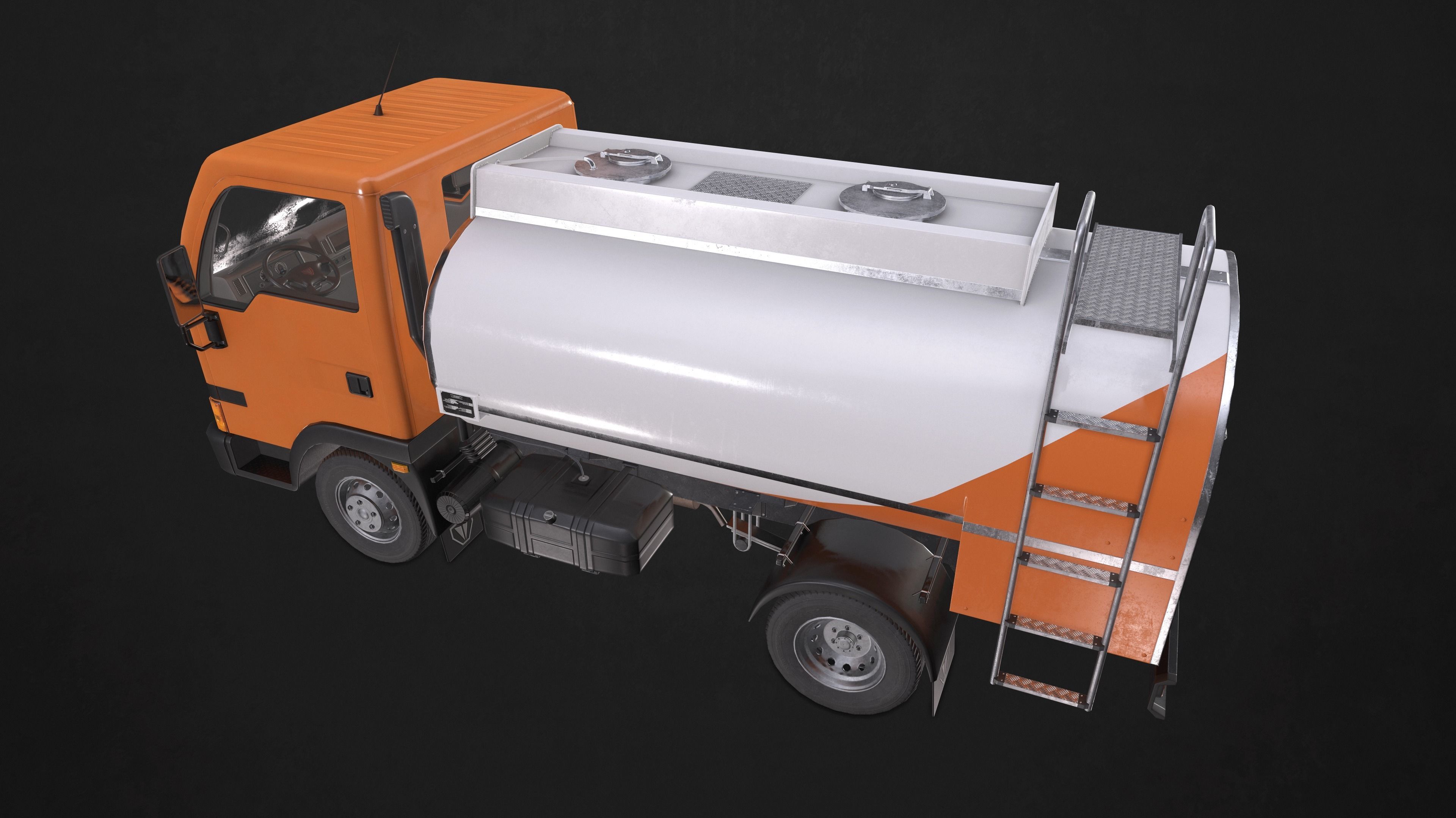 Light Truck Cistern Low-poly 3D model_9