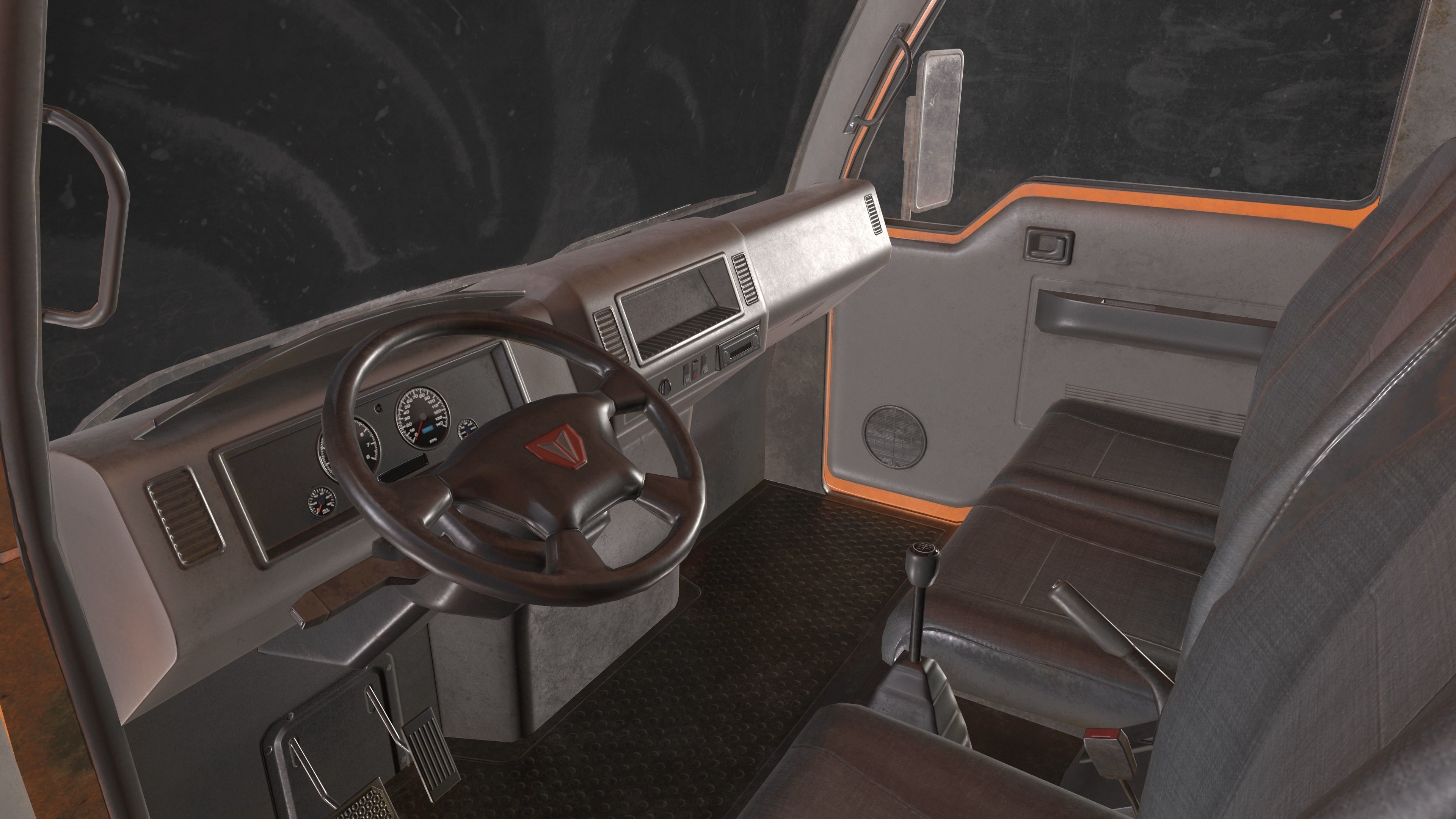 Light Truck Cistern Low-poly 3D model_6