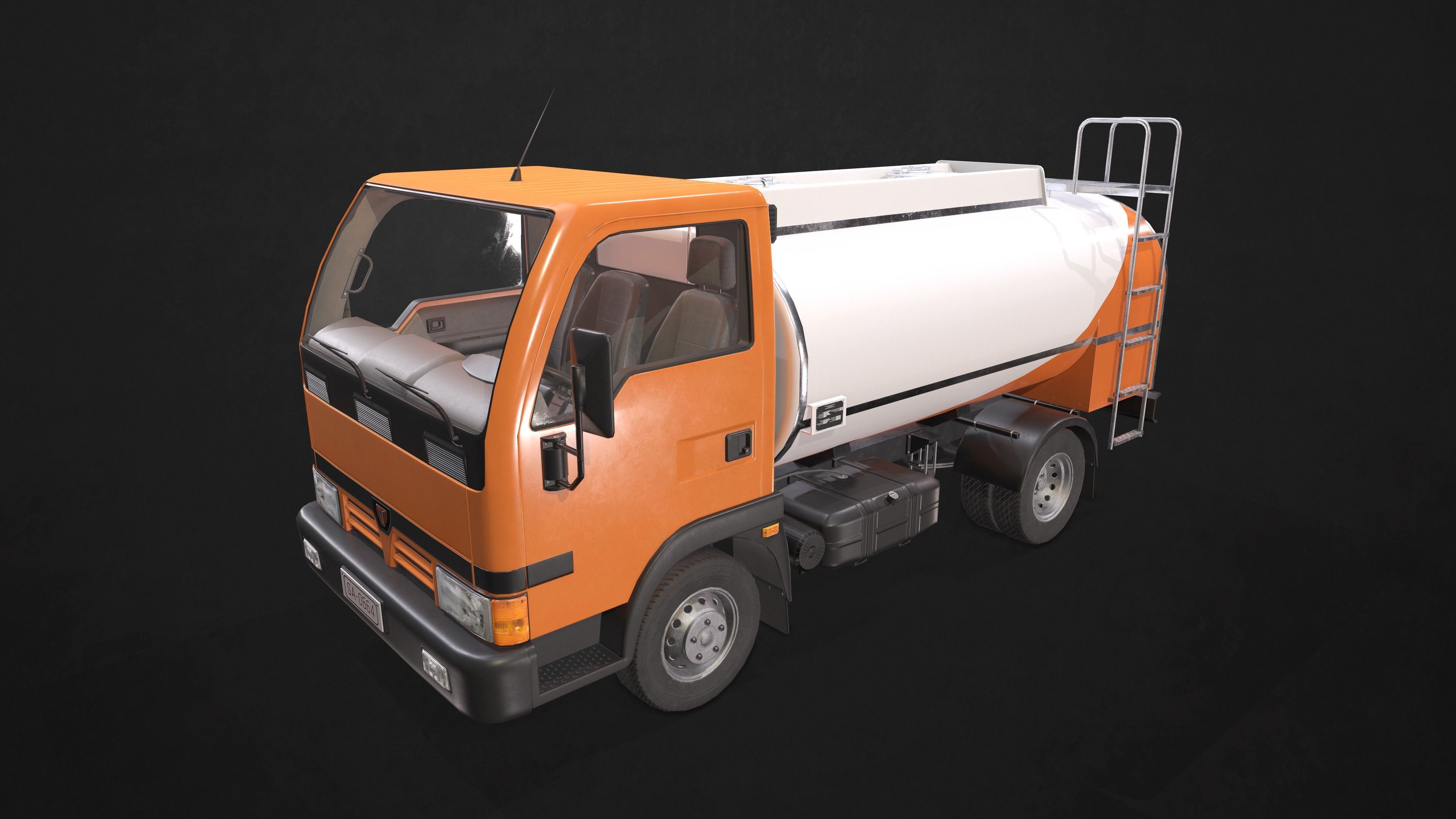 Light Truck Cistern Low-poly 3D model_7