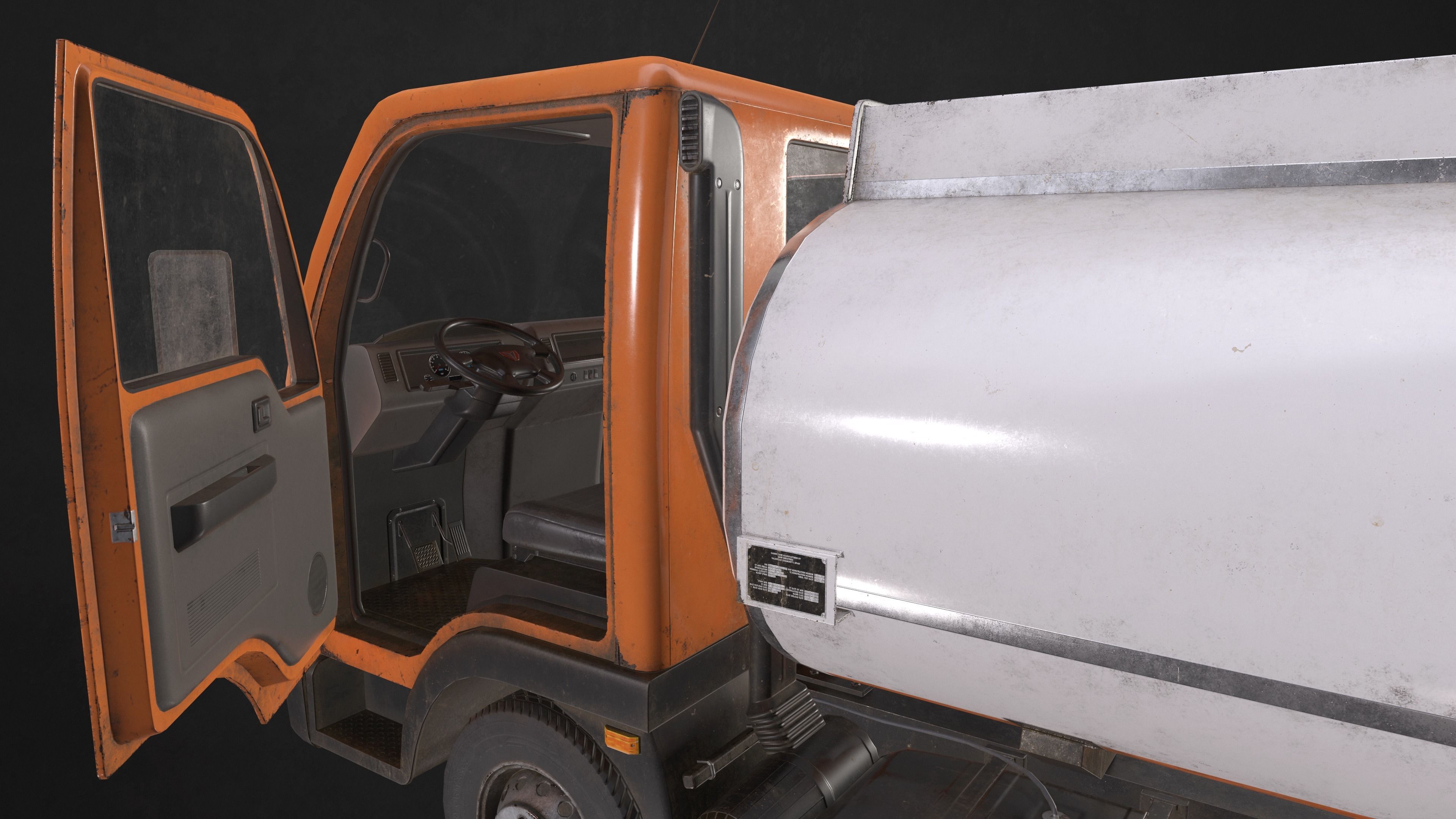 Light Truck Cistern Low-poly 3D model_5