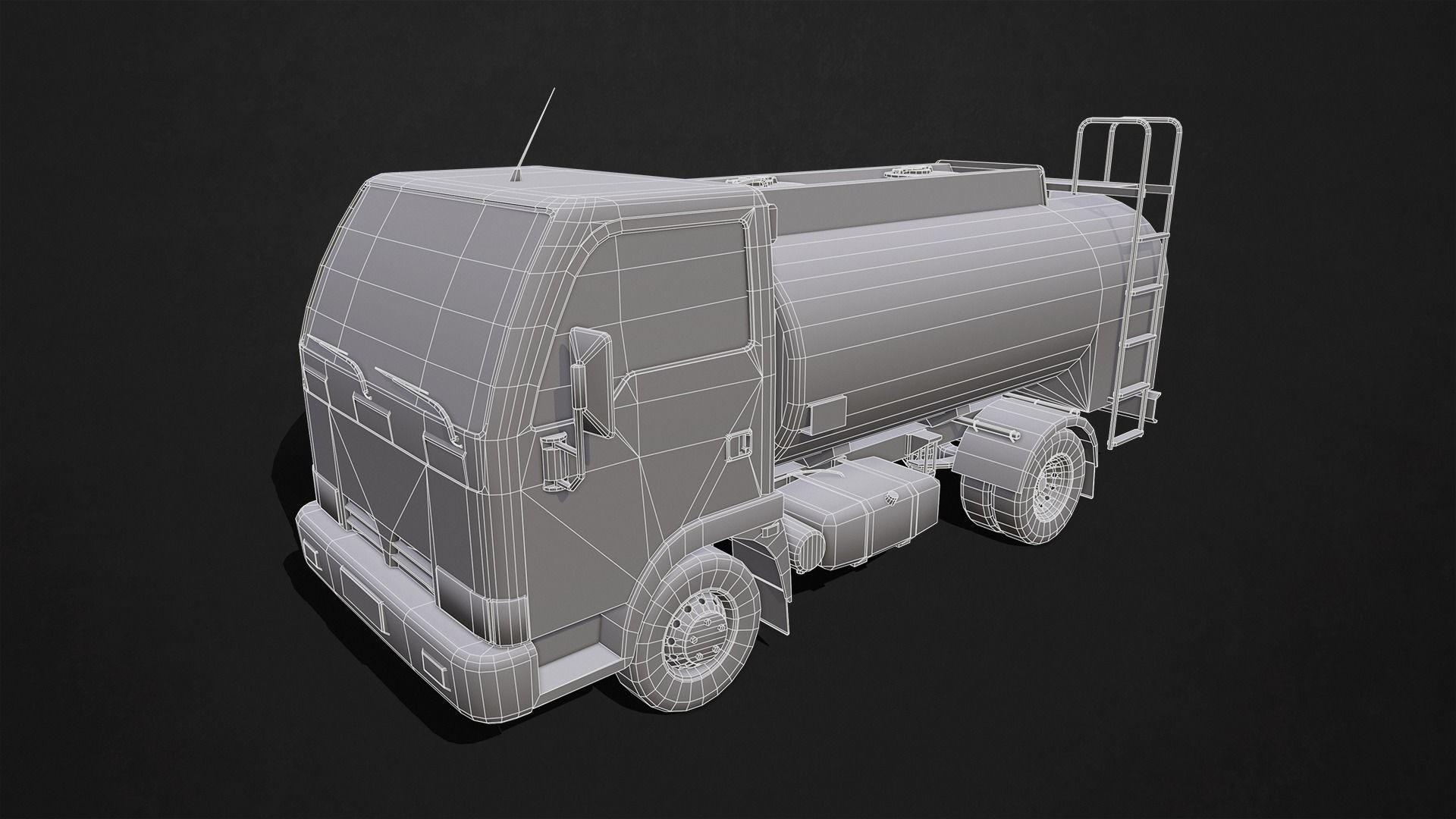 Light Truck Cistern Low-poly 3D model_11