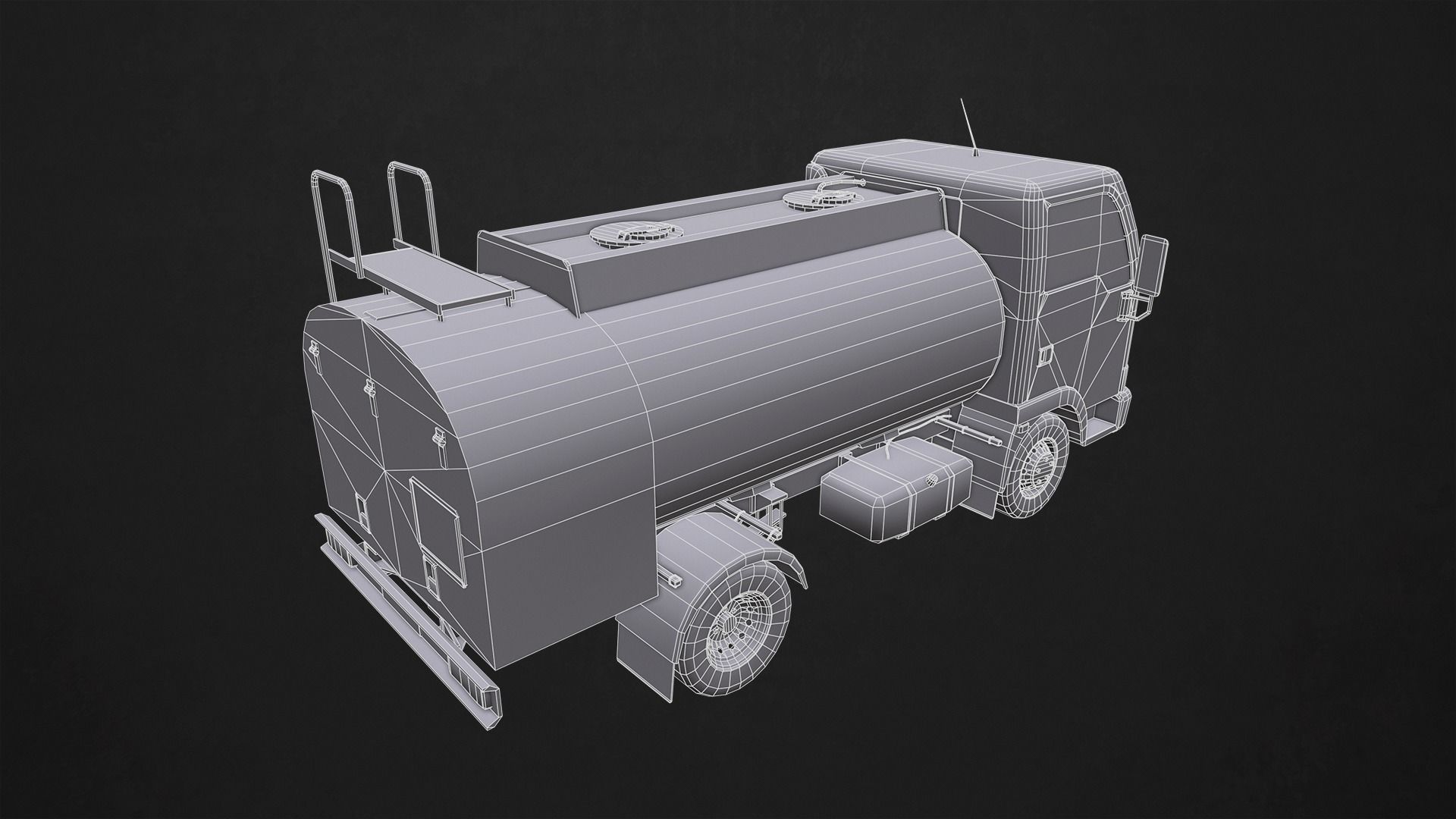 Light Truck Cistern Low-poly 3D model_12