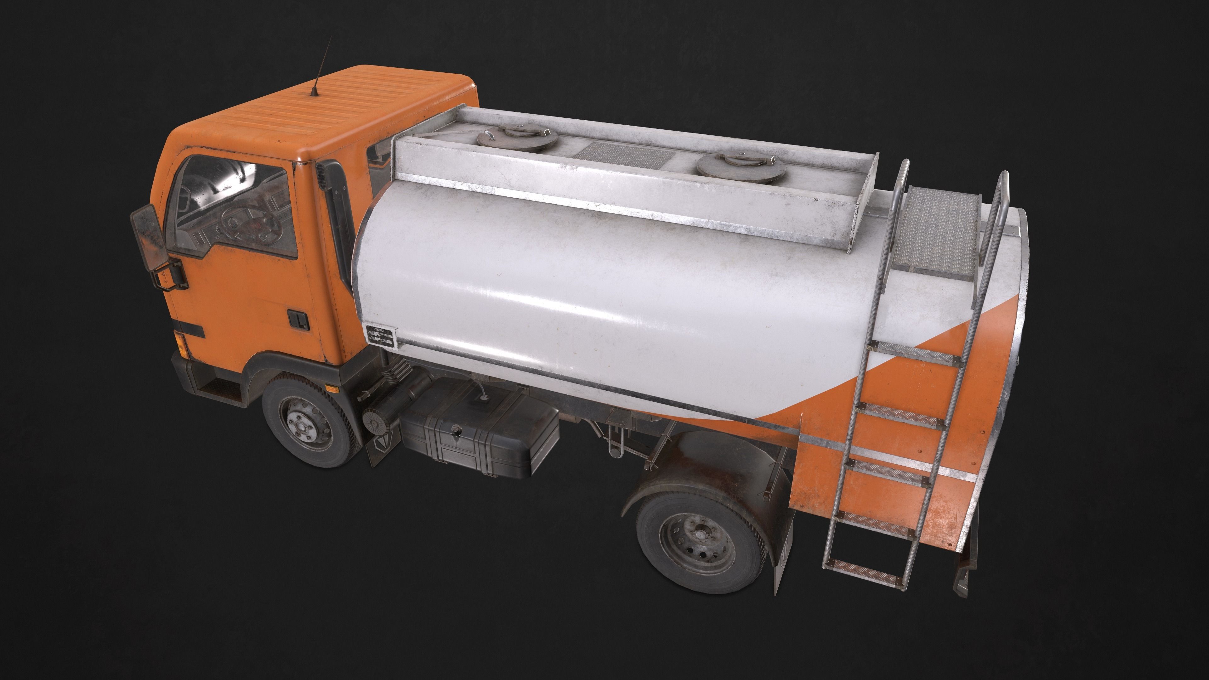 Light Truck Cistern Low-poly 3D model_3