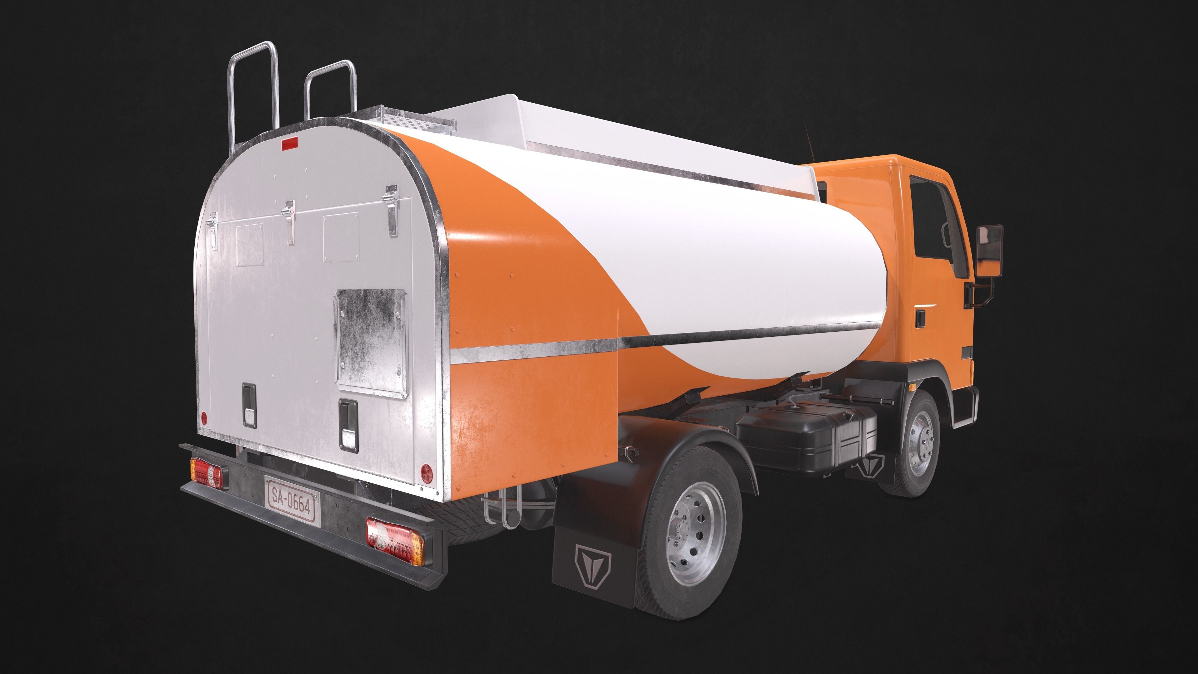 Light Truck Cistern Low-poly 3D model_8