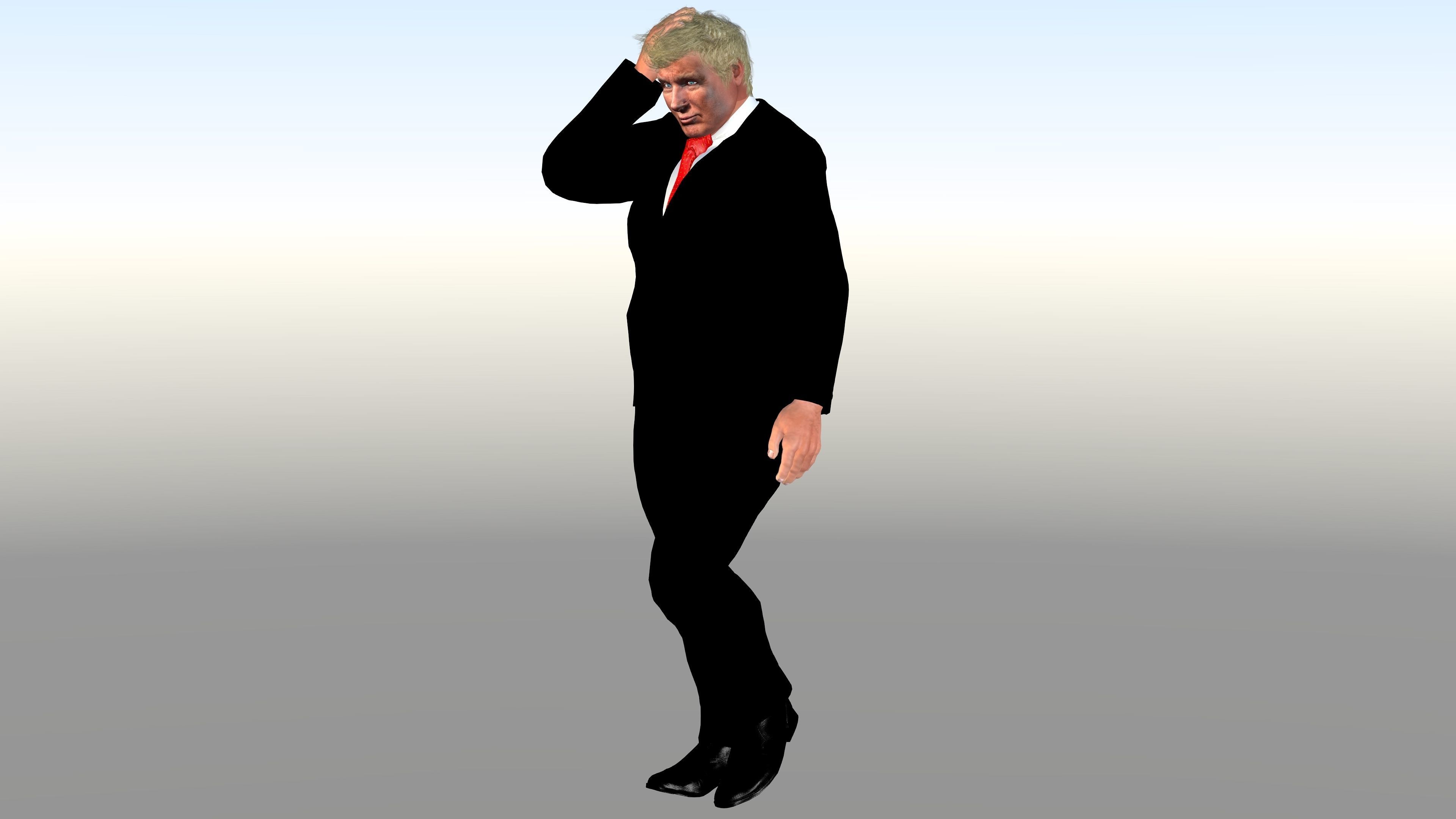 Donald Trump with Animation 3D model_11