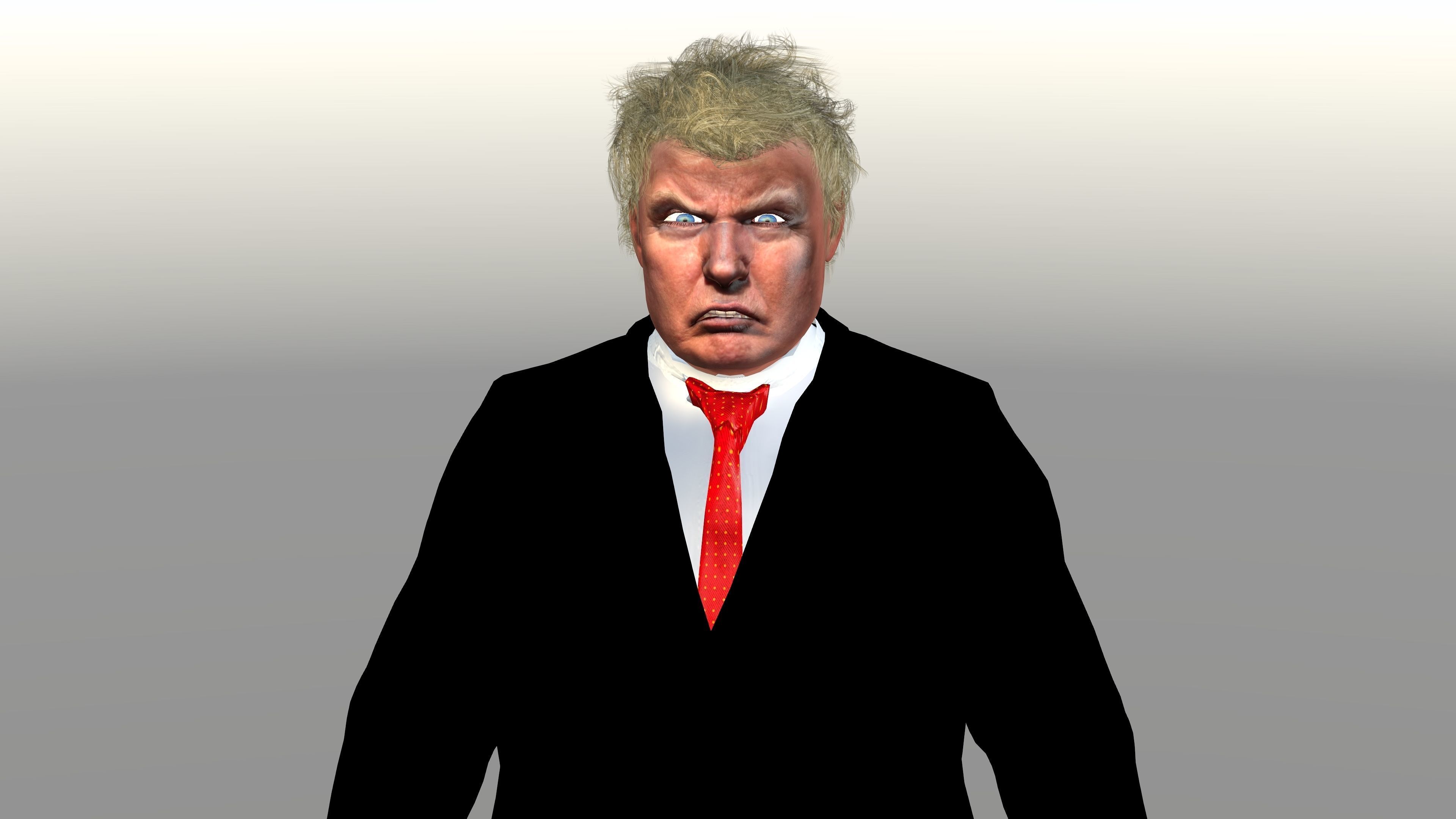 Donald Trump with Animation 3D model_6