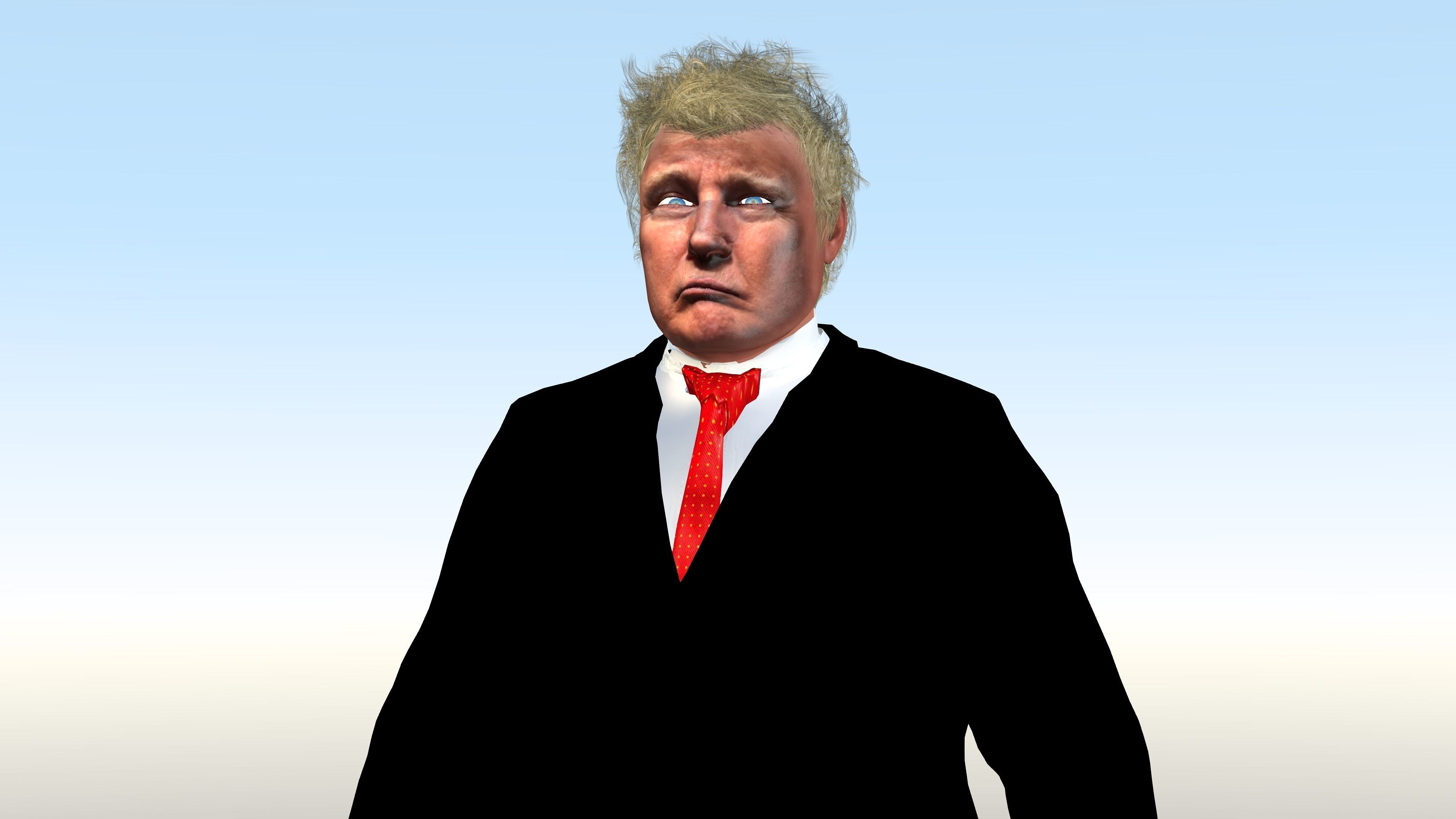 Donald Trump with Animation 3D model_8