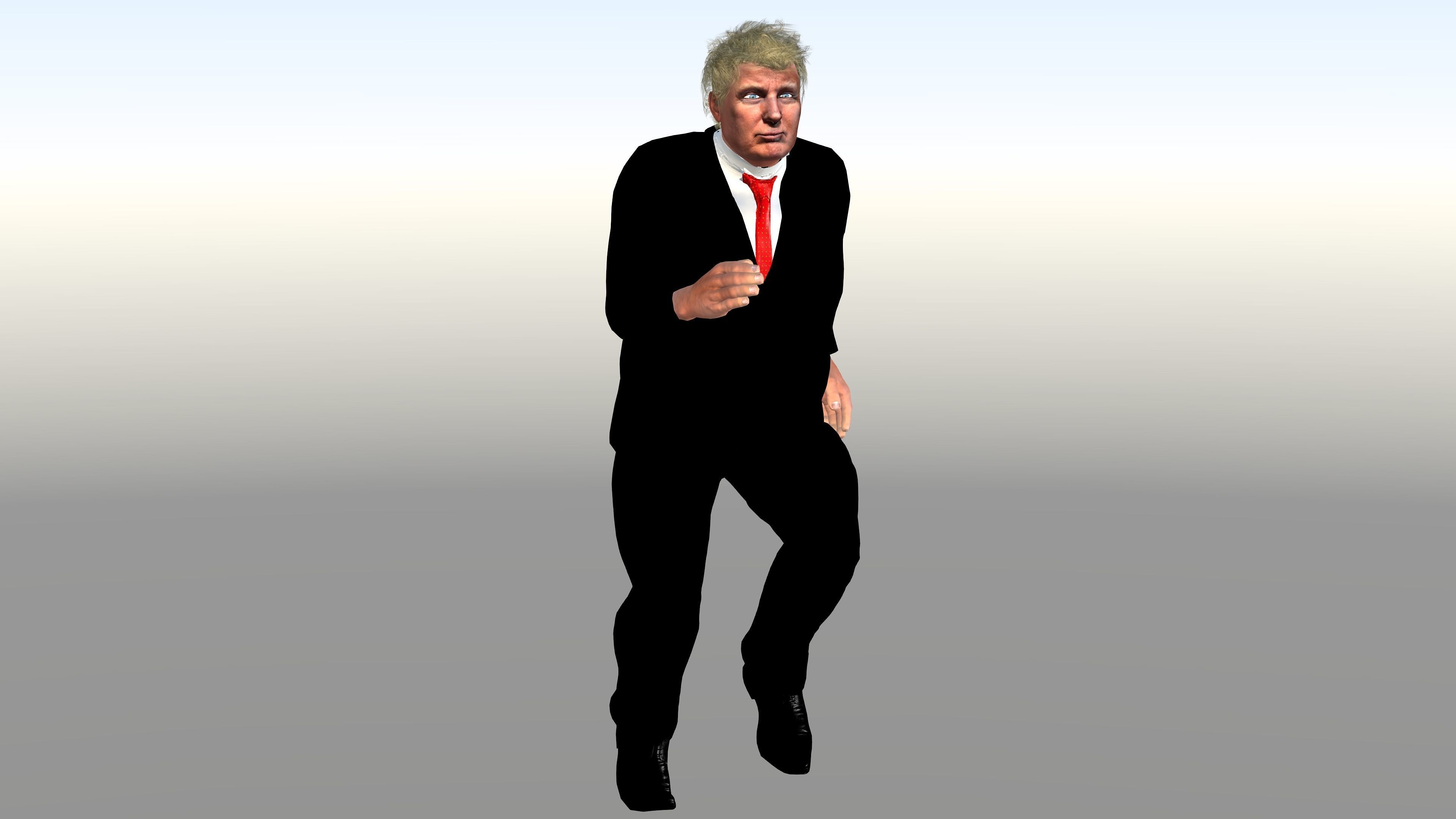 Donald Trump with Animation 3D model_9