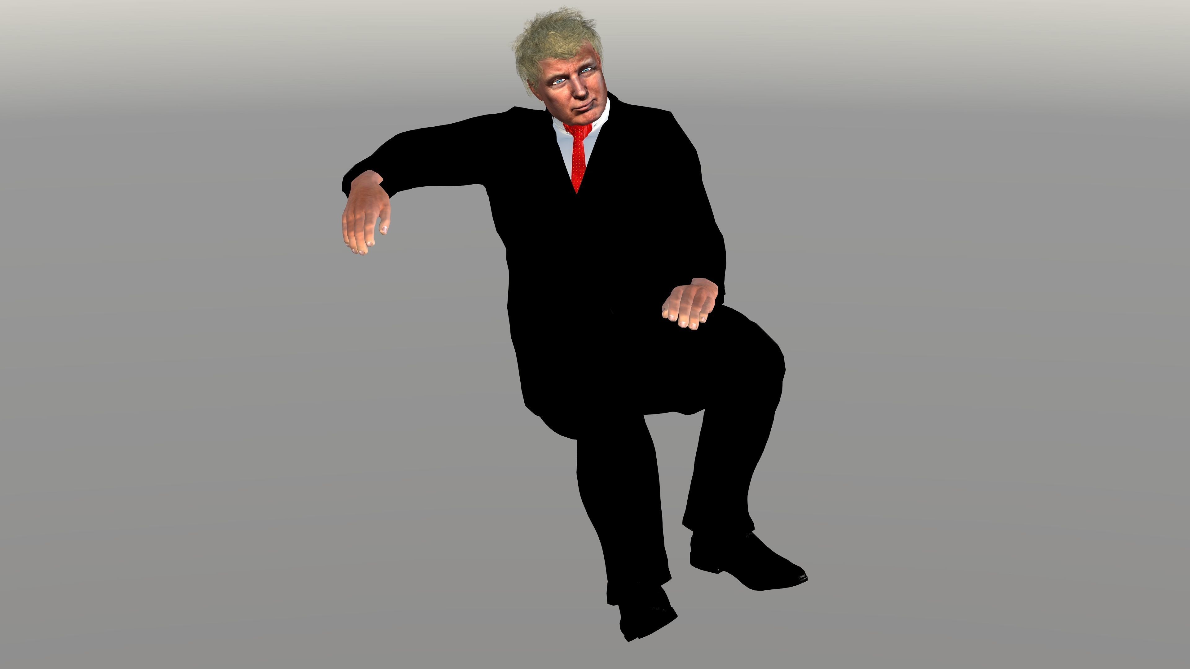 Donald Trump with Animation 3D model_12