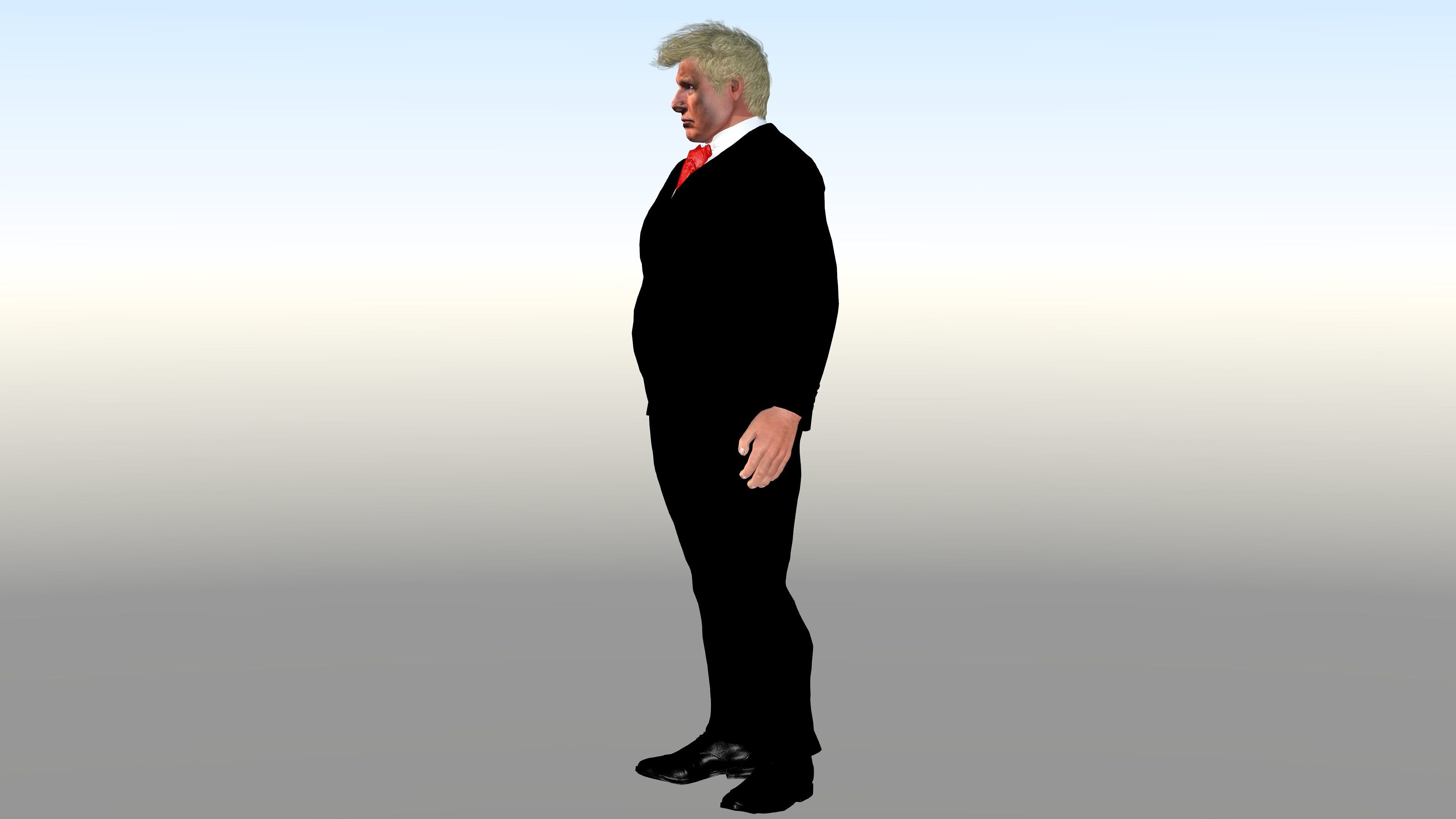 Donald Trump with Animation 3D model_3