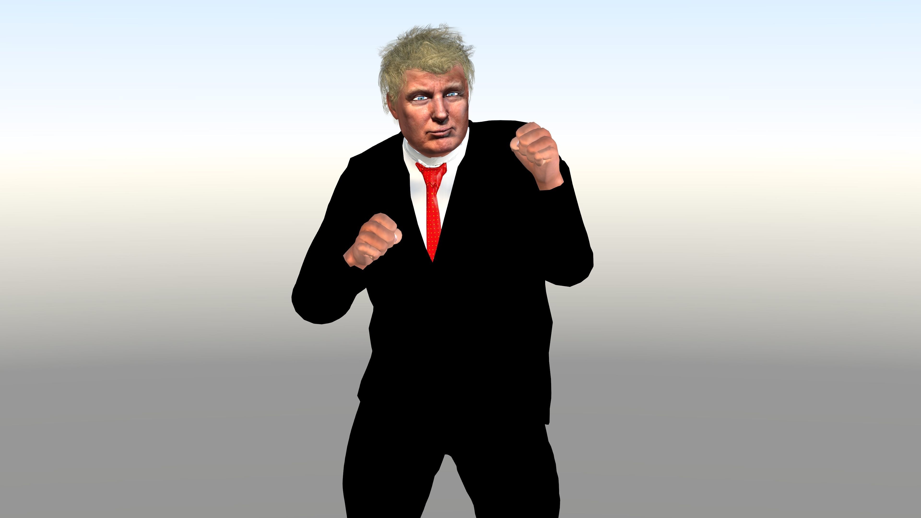 Donald Trump with Animation 3D model_10
