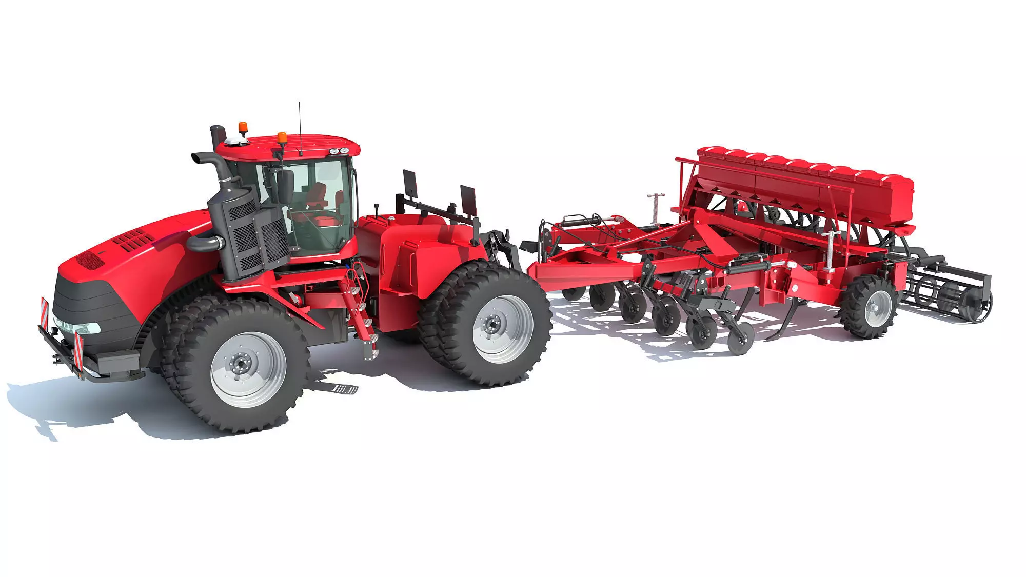 Articulated Tractor with Seed Drill 3D model