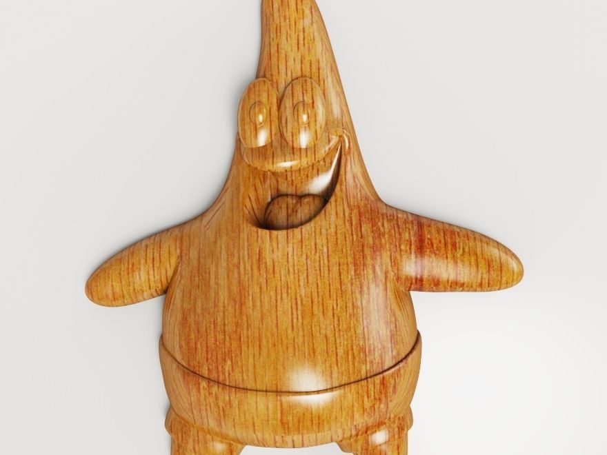 CNC Patrick Star printable 3D sterling 3D print model_4