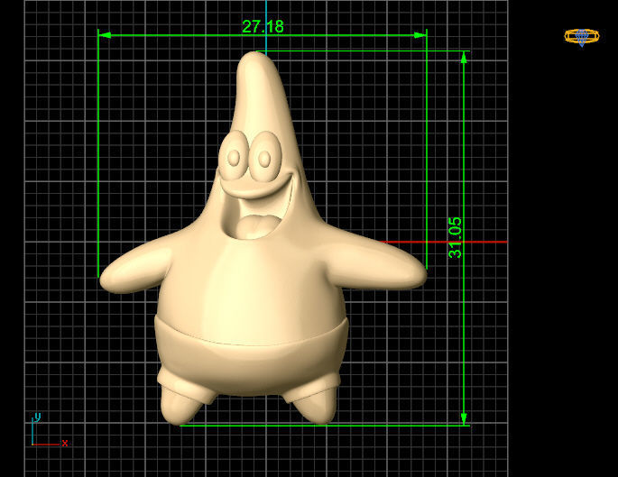 CNC Patrick Star printable 3D sterling 3D print model_5