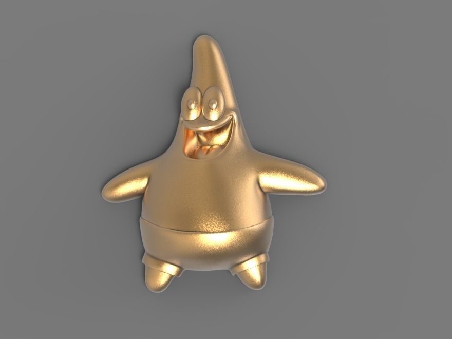 CNC Patrick Star printable 3D sterling 3D print model_7