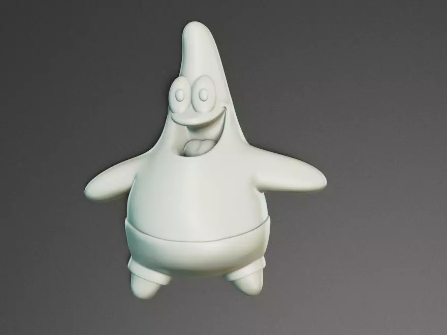 CNC Patrick Star printable 3D sterling 3D print model_0