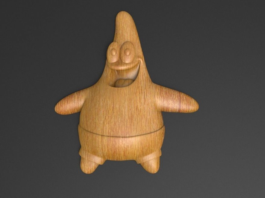 CNC Patrick Star printable 3D sterling 3D print model_1