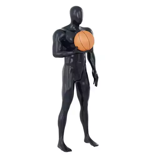 Abstract mannequin with basketball ball 156