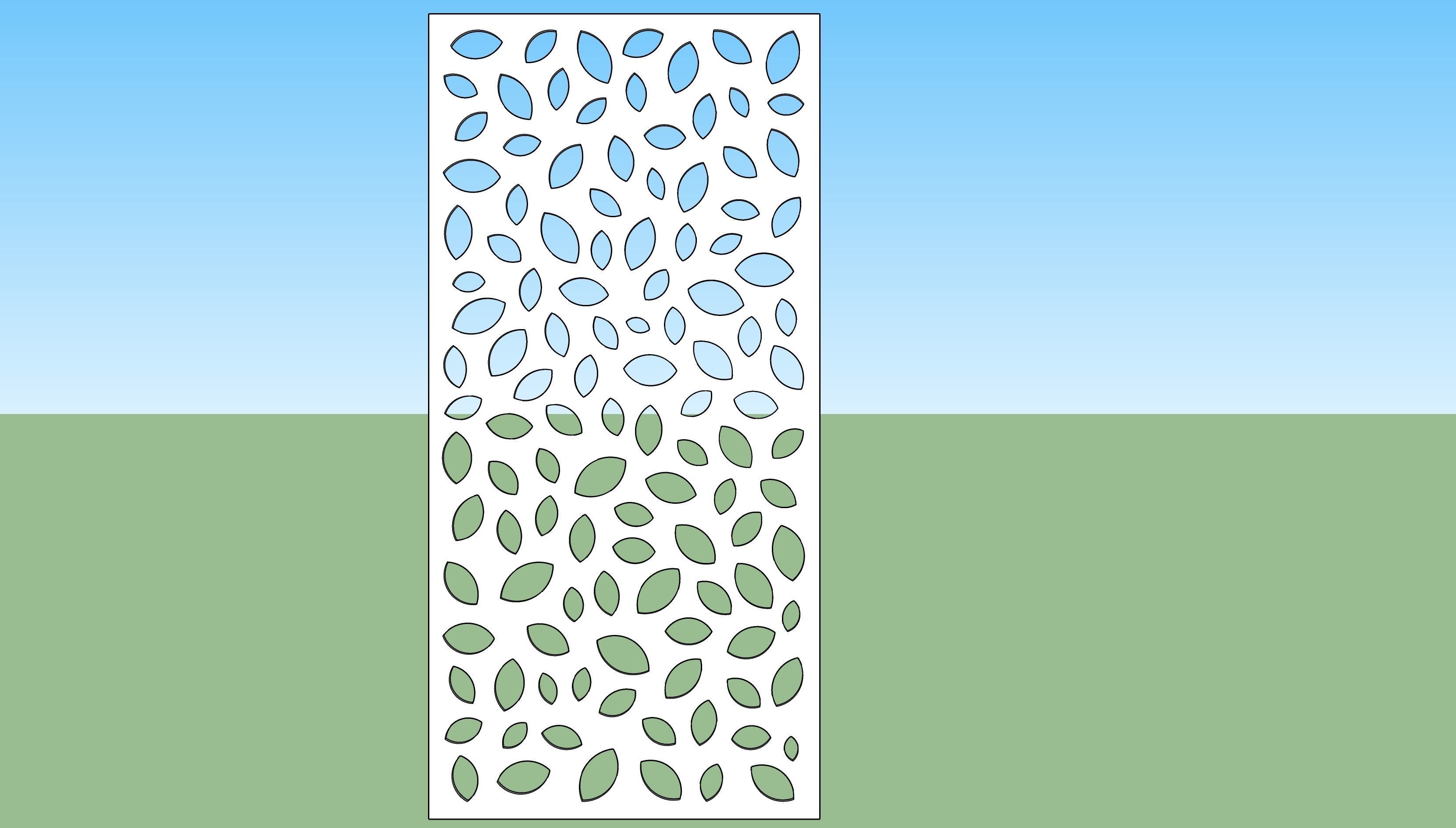 Partition set of three metal panels 3D model_2