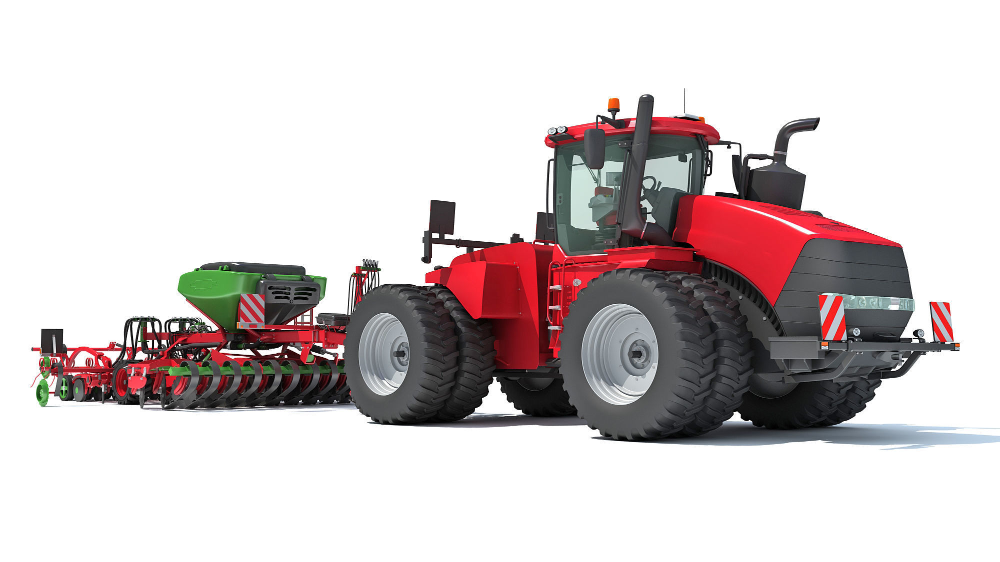 Seed Drill with Articulated Tractor 3D model_8