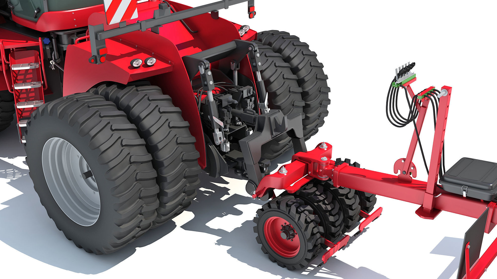 Seed Drill with Articulated Tractor 3D model_14