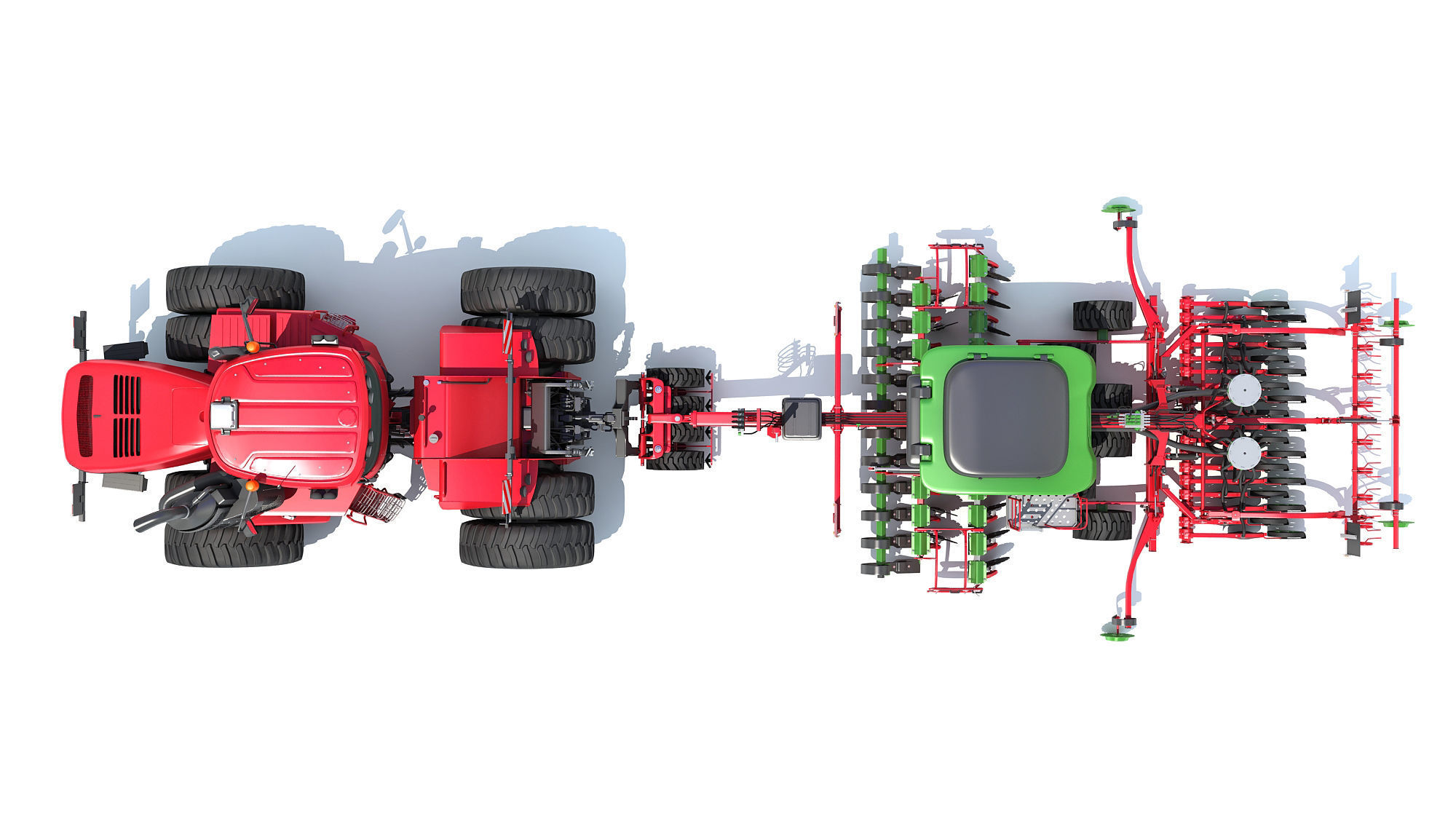 Seed Drill with Articulated Tractor 3D model_6