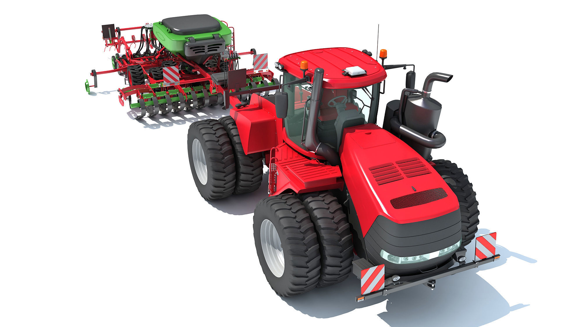 Seed Drill with Articulated Tractor 3D model_9