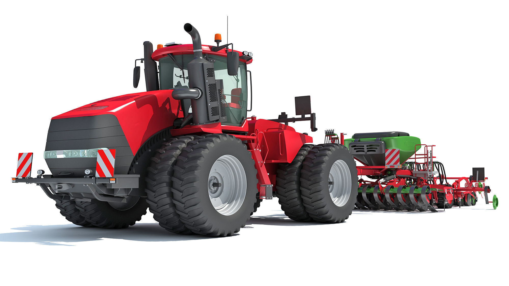 Seed Drill with Articulated Tractor 3D model_10