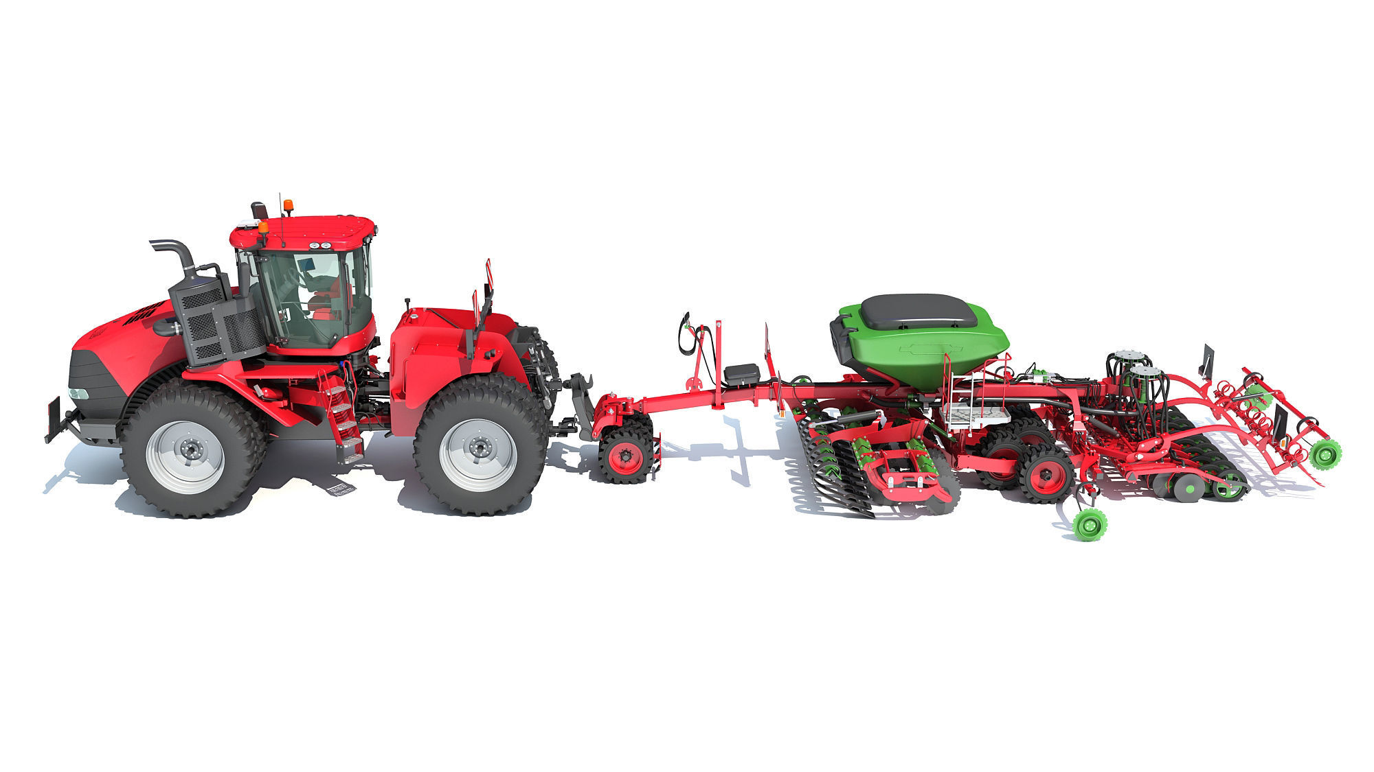 Seed Drill with Articulated Tractor 3D model_2