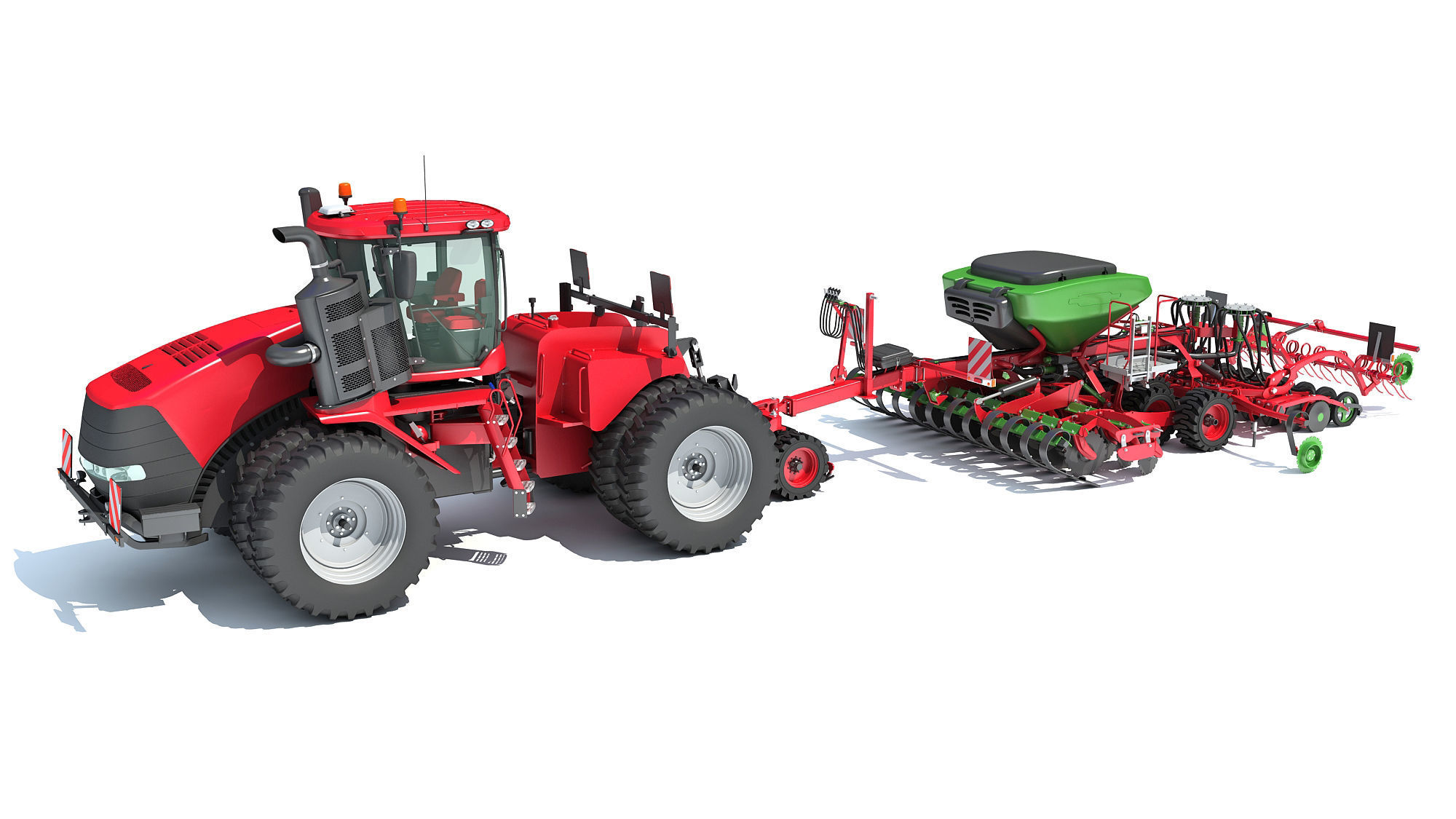 Seed Drill with Articulated Tractor 3D model_1