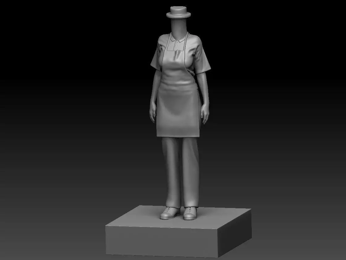 3D Printable Waitress Bubble Head  3D print model_0