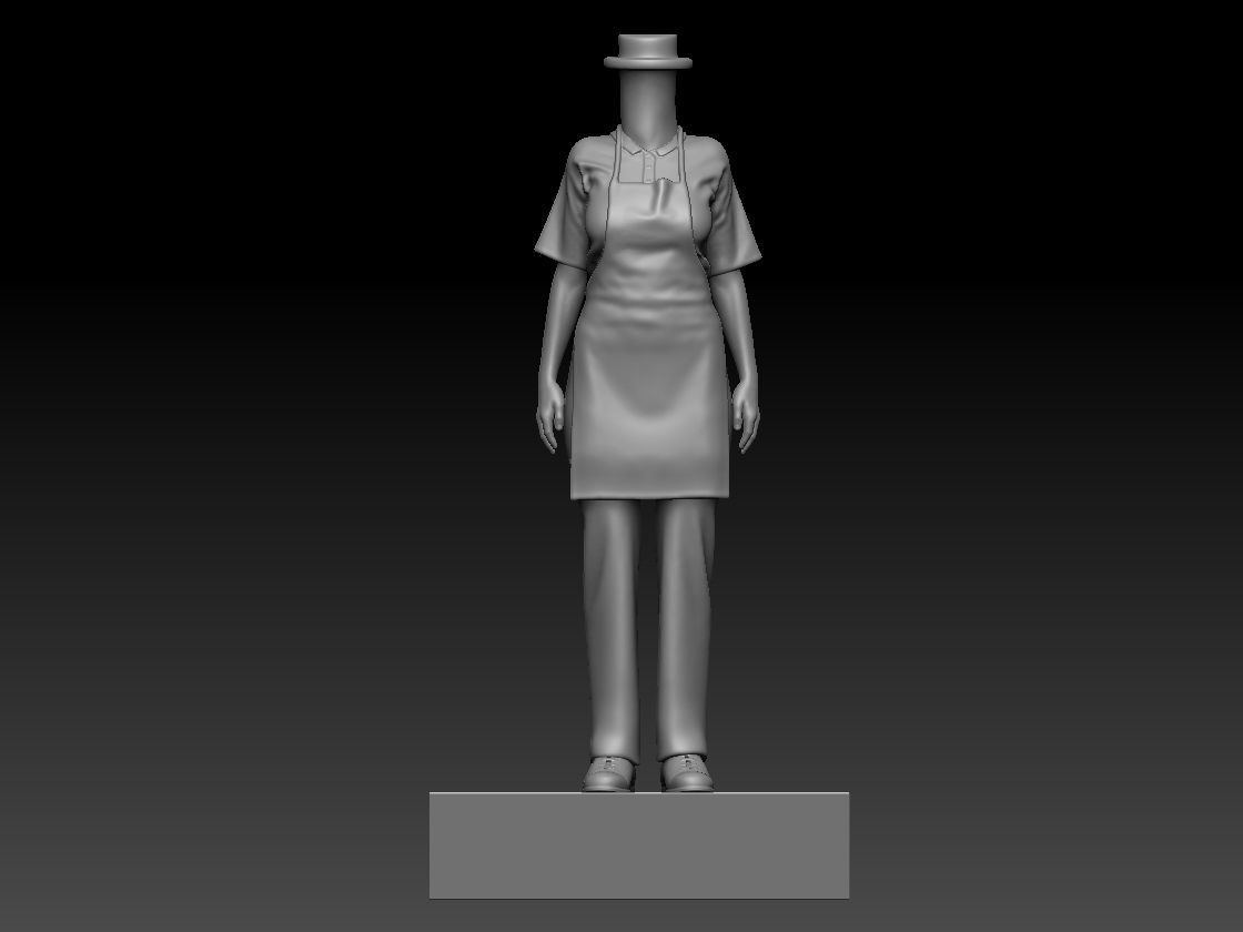 3D Printable Waitress Bubble Head  3D print model_4