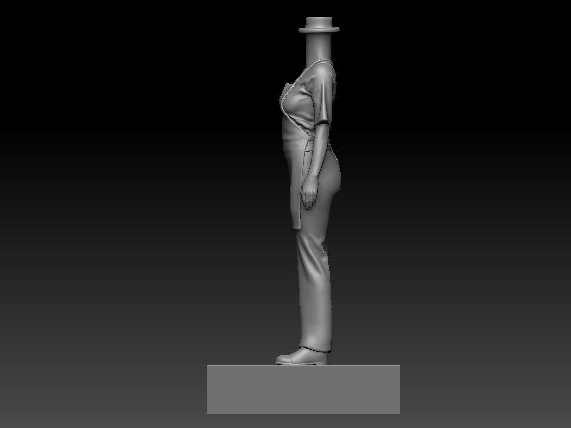 3D Printable Waitress Bubble Head  3D print model_1