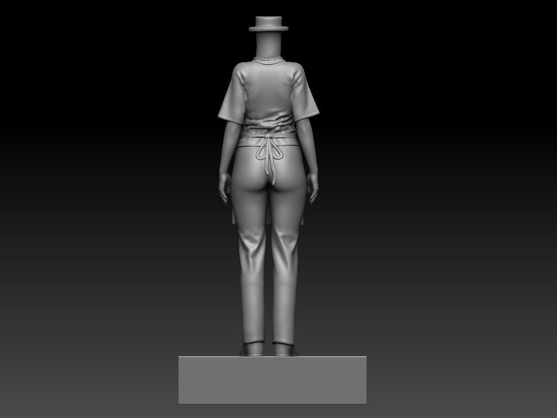 3D Printable Waitress Bubble Head  3D print model_2