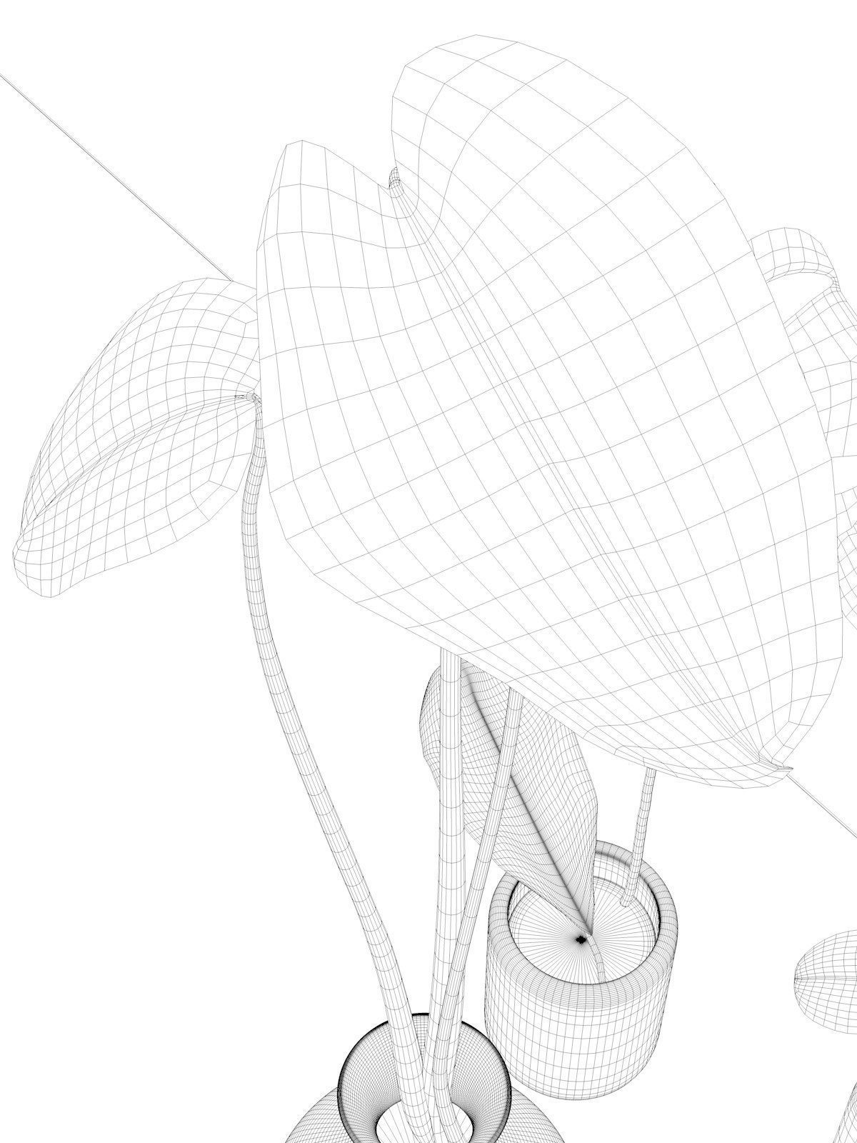 Glass Vases with Leaves 2 3D model_5