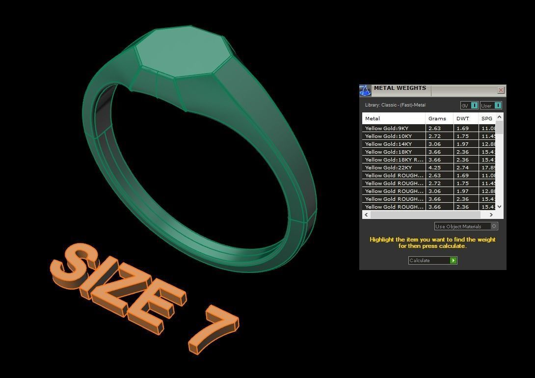 Dainty Thin Signet Octagon Round Mix Size 3D print model_11