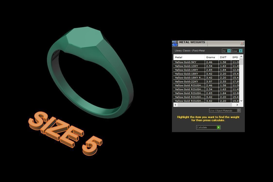 Dainty Thin Signet Octagon Round Mix Size 3D print model_9