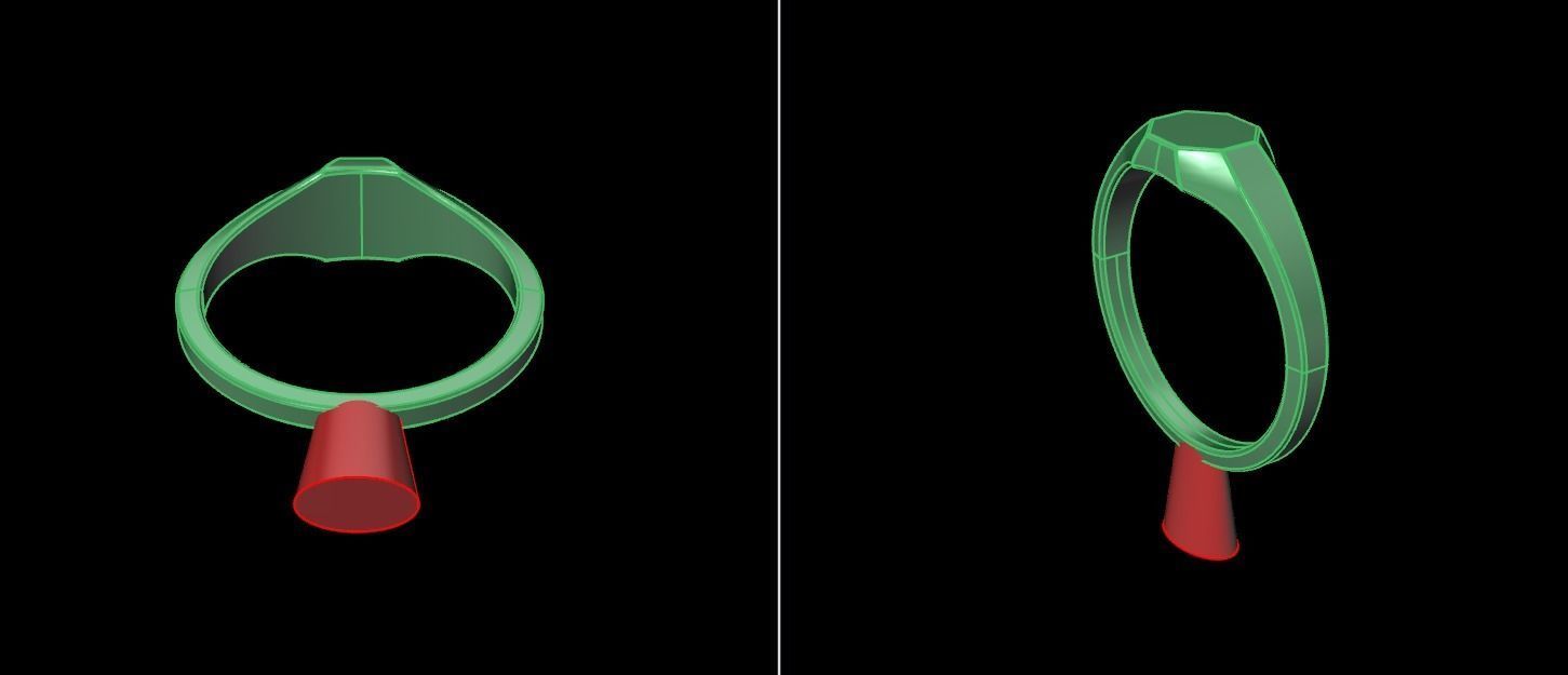 Dainty Thin Signet Octagon Round Mix Size 3D print model_17