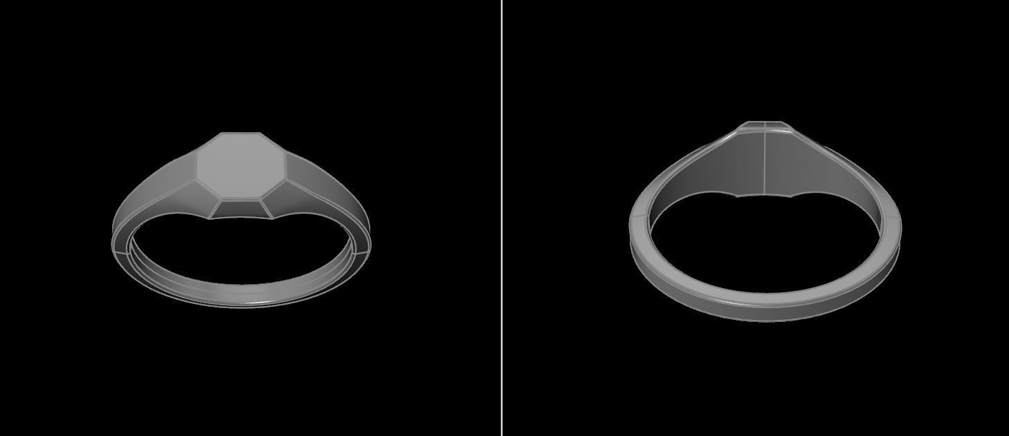 Dainty Thin Signet Octagon Round Mix Size 3D print model_19